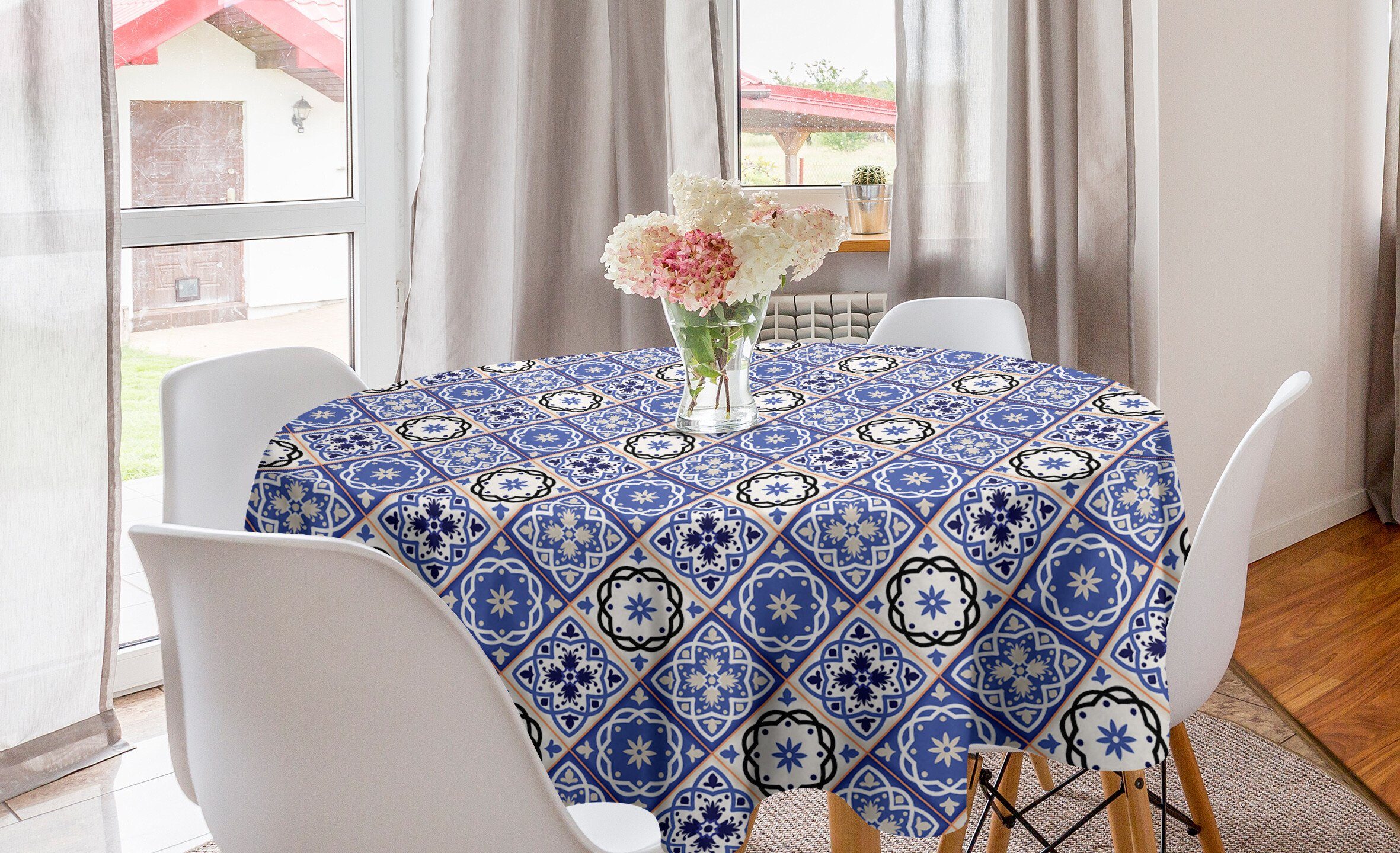 Abakuhaus Azulejo Dekoration, Entwurf für Geometrische Esszimmer Küche Kreis Abdeckung marokkanisch Tischdecke Tischdecke