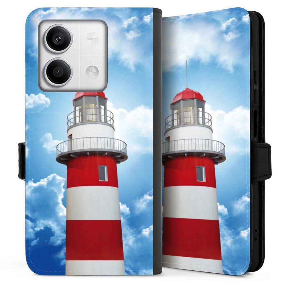 DeinDesign Handyhülle Leuchtturm Wolke Himmel Leuchtturm, Xiaomi Redmi Note 13 5G Hülle Handy Flip Case Wallet Cover