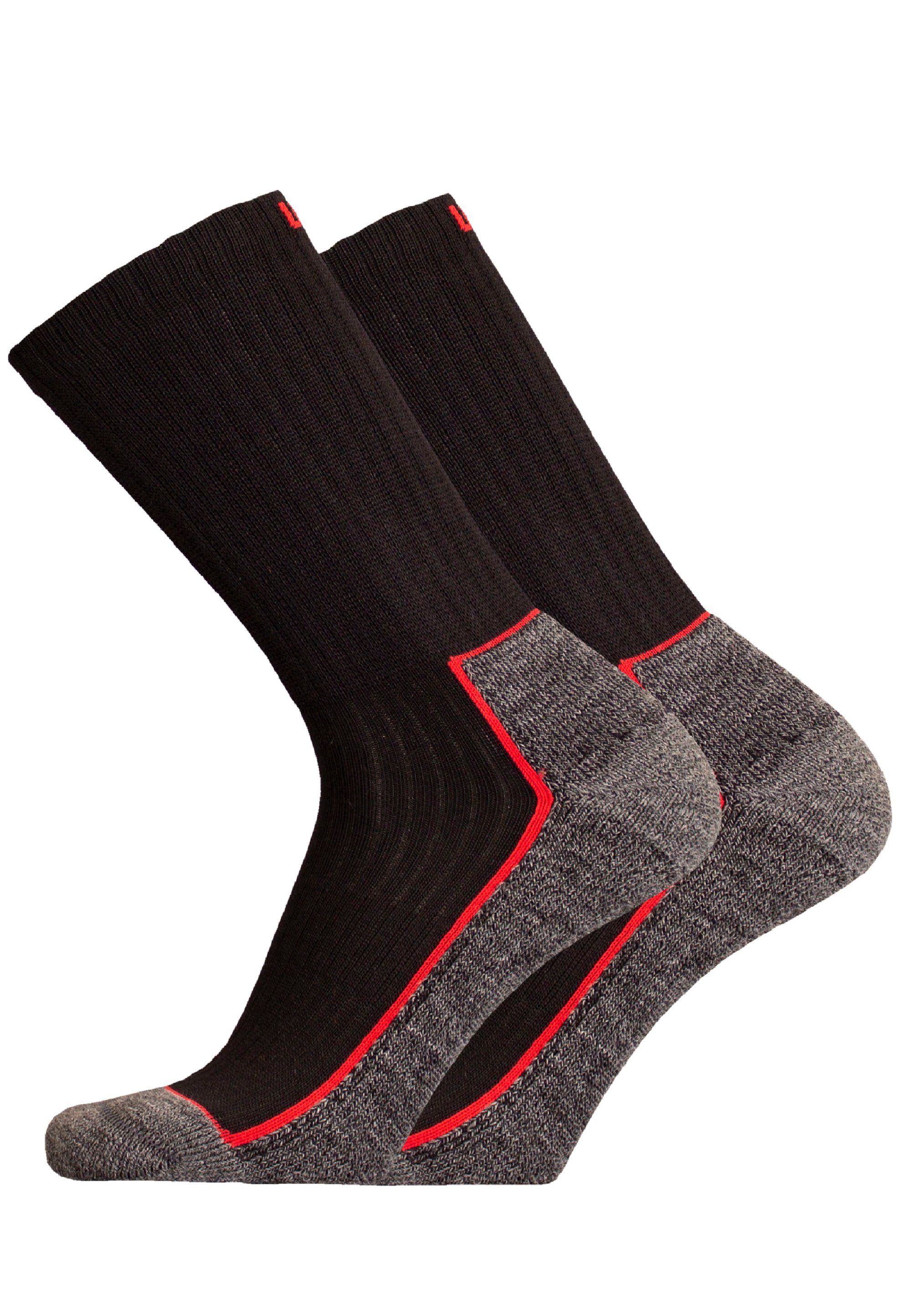 UphillSport Socken SAANA 2er Pack (2-Paar) mit speziell geformter Ferse schwarz | Wandersocken