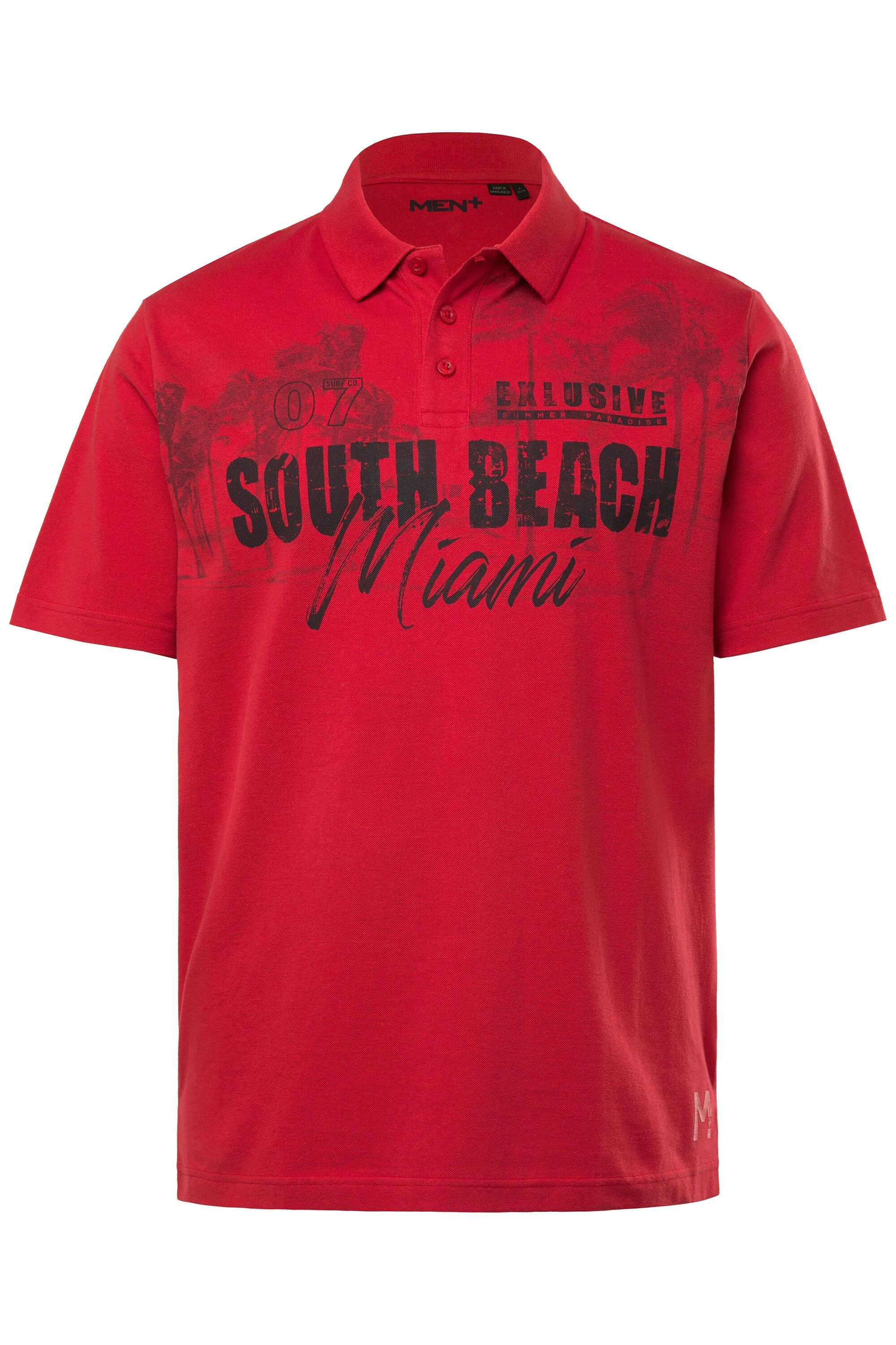 Men Plus Poloshirt Poloshirt Halbarm Brustprint Piqué günstig online kaufen