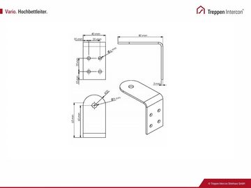 Treppen Intercon Raumspartreppe Vario 3, Raumspartreppe mit Metallwangen und Holzstufen, für Geschosshöhen bis 290,00 cm, Stufen offen, Geteilte Wangen, Stufen in Fichte oder Buche