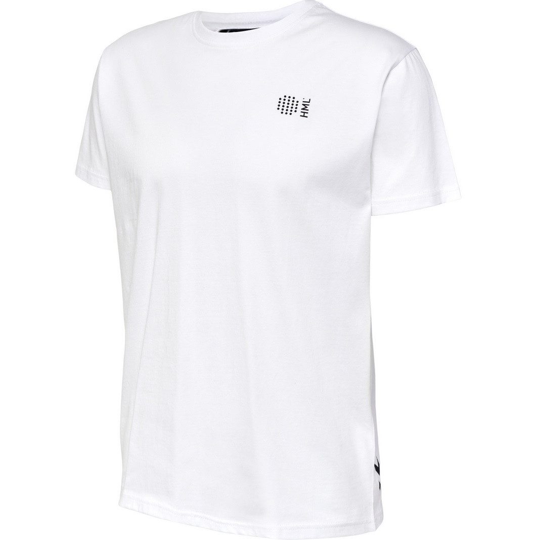 hummel T-Shirt hmlCOURT Cotton (elastischer Jerseystoff) kurzarm weiss Herren