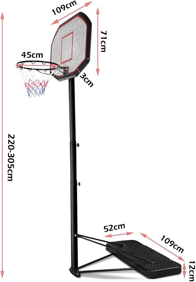 Basketballständer cm Räder inkl 220 Basketballkorb, KOMFOTTEU 305 –