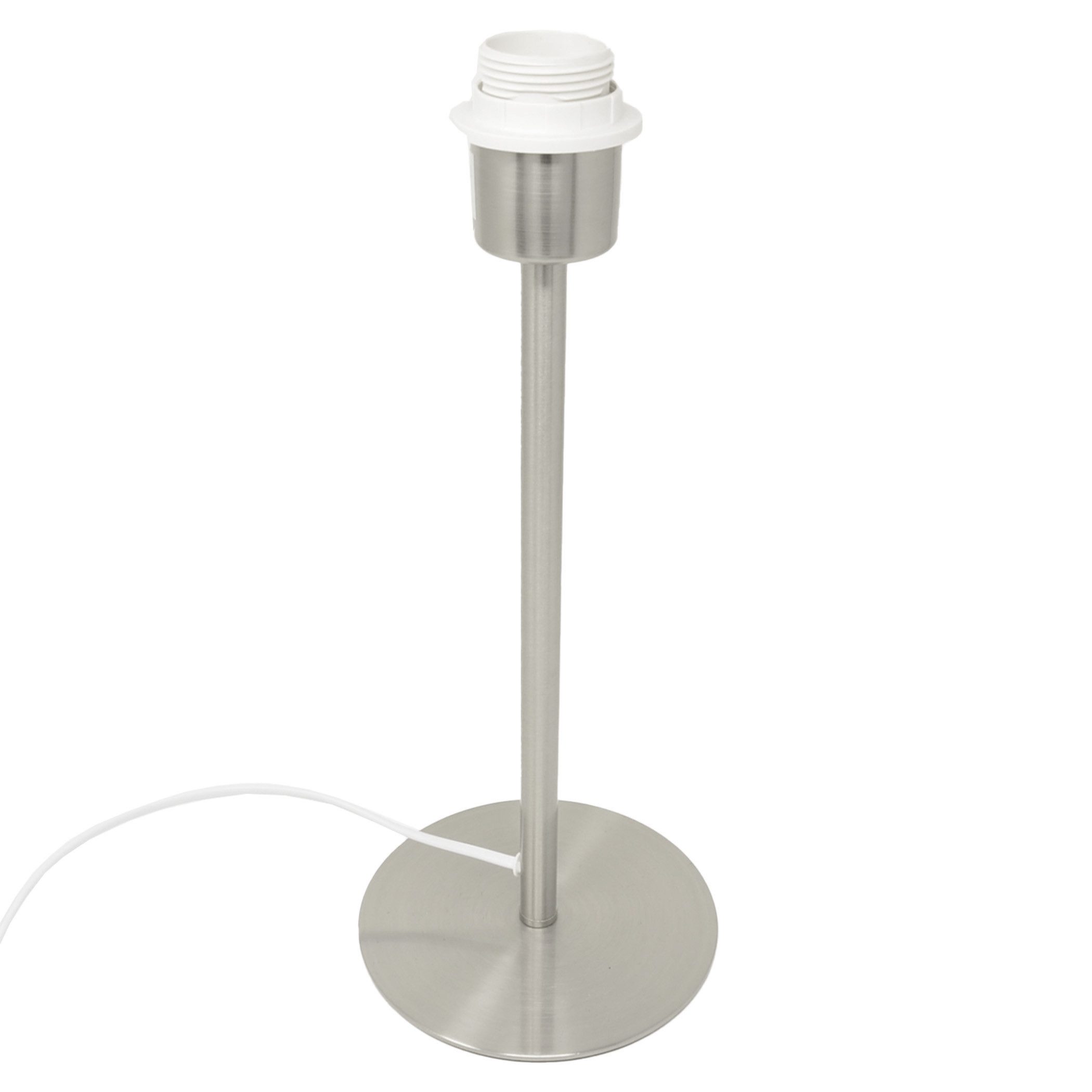 B&S Tischleuchte Lampenfuß Metall Edelstahl matt H 35 cm für E27 max 40 Wat günstig online kaufen