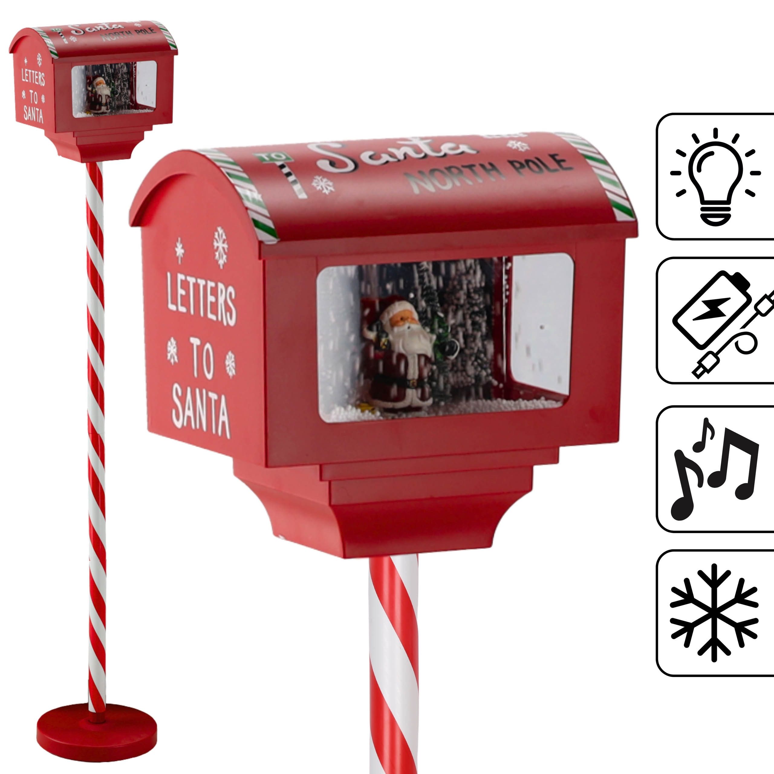 Sarcia.eu Weihnachtsfigur Weihnachtsbriefkasten rot auf Ständer mit LED & M günstig online kaufen