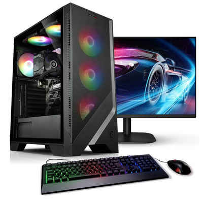 Kiebel Online Gamer PC-Komplettsystem (24", AMD Ryzen 5 AMD Ryzen 5 4600G, Radeon Vega, 8 GB RAM, 1000 GB SSD, ARGB-Beleuchtung)