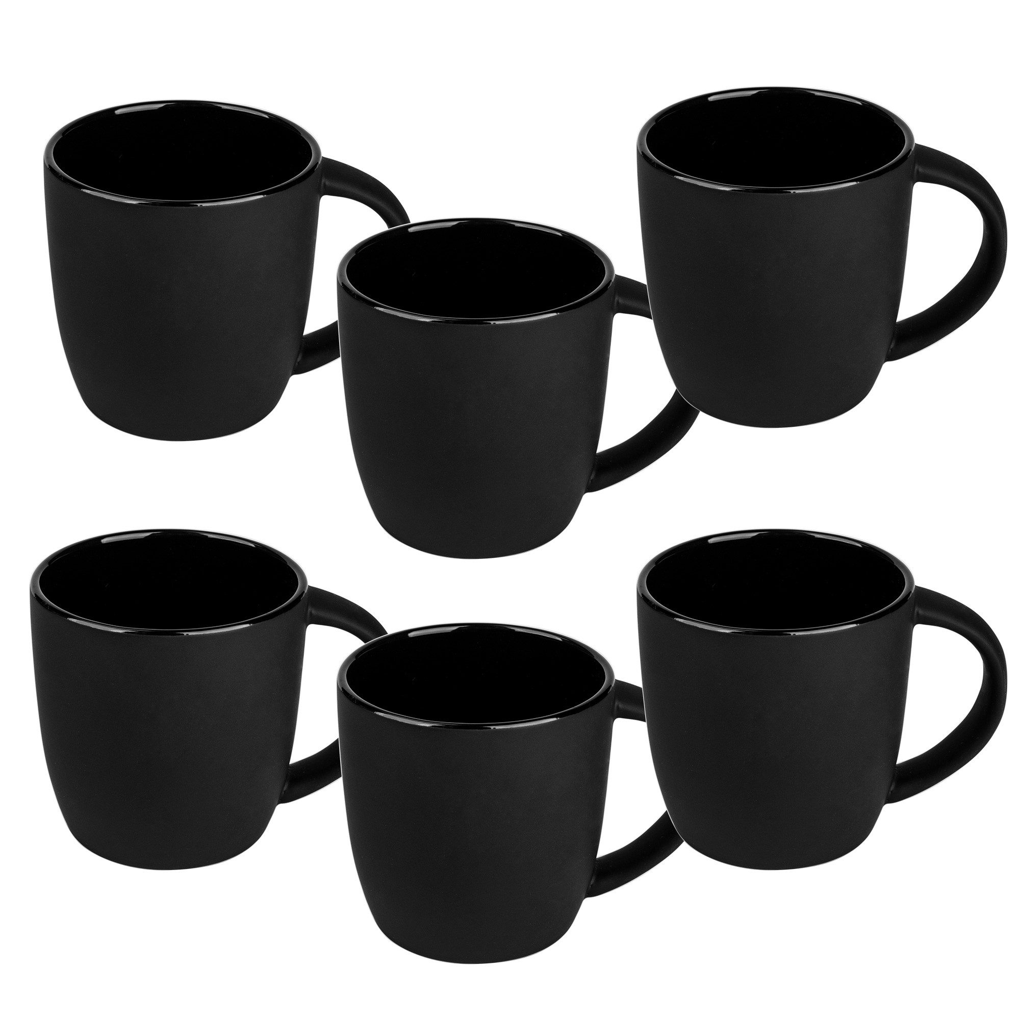 RAHMENLOS® Tasse Keramik-Kaffeetassen, 6er-Set, für heiße und kalte Getränke 360ml, Keramik