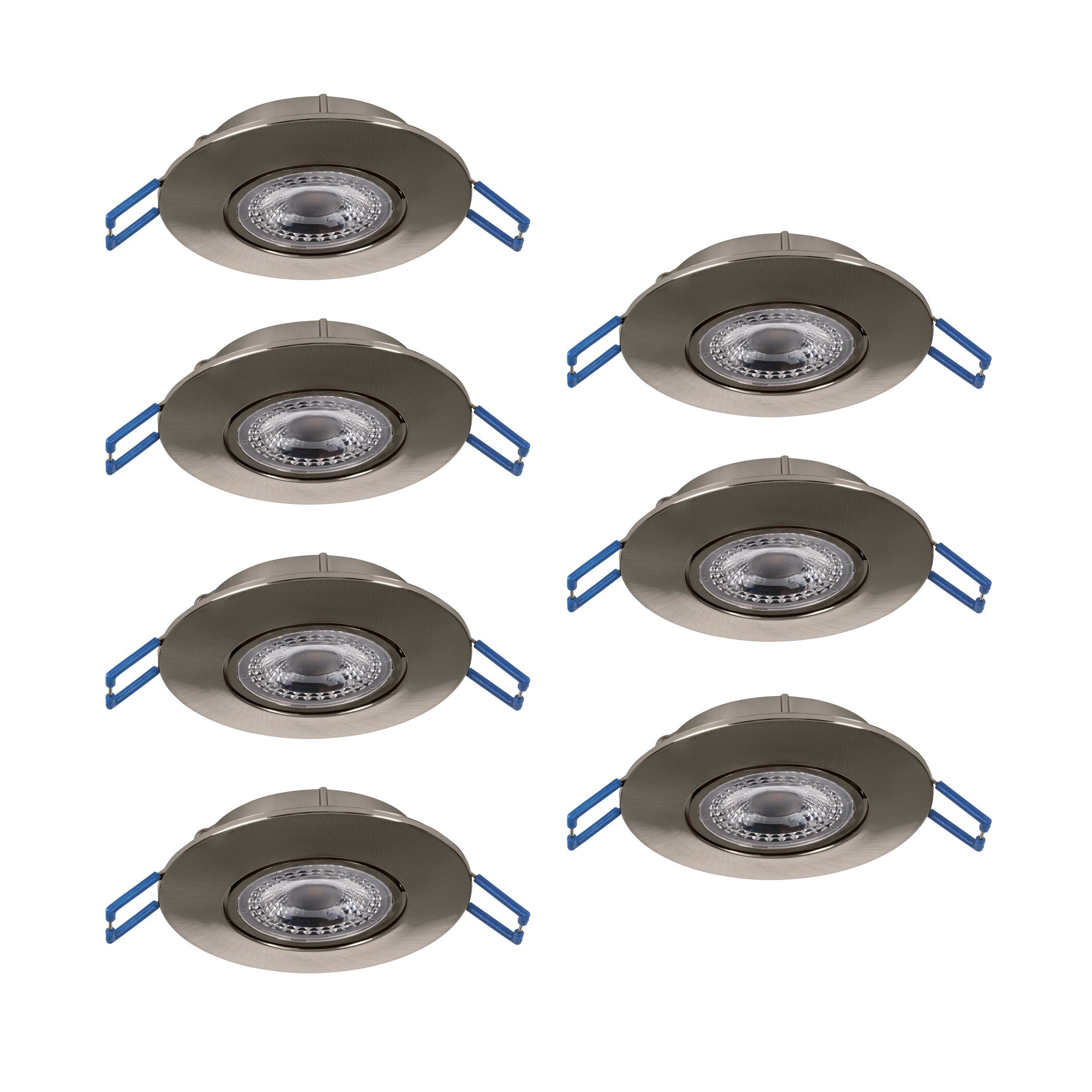 EGLO LED Einbauleuchte Gedrez, Leuchtmittel inklusive, 7er Set LED Einbaustrahler, Deckenspot, Deckenstrahler, Ø 9 cm