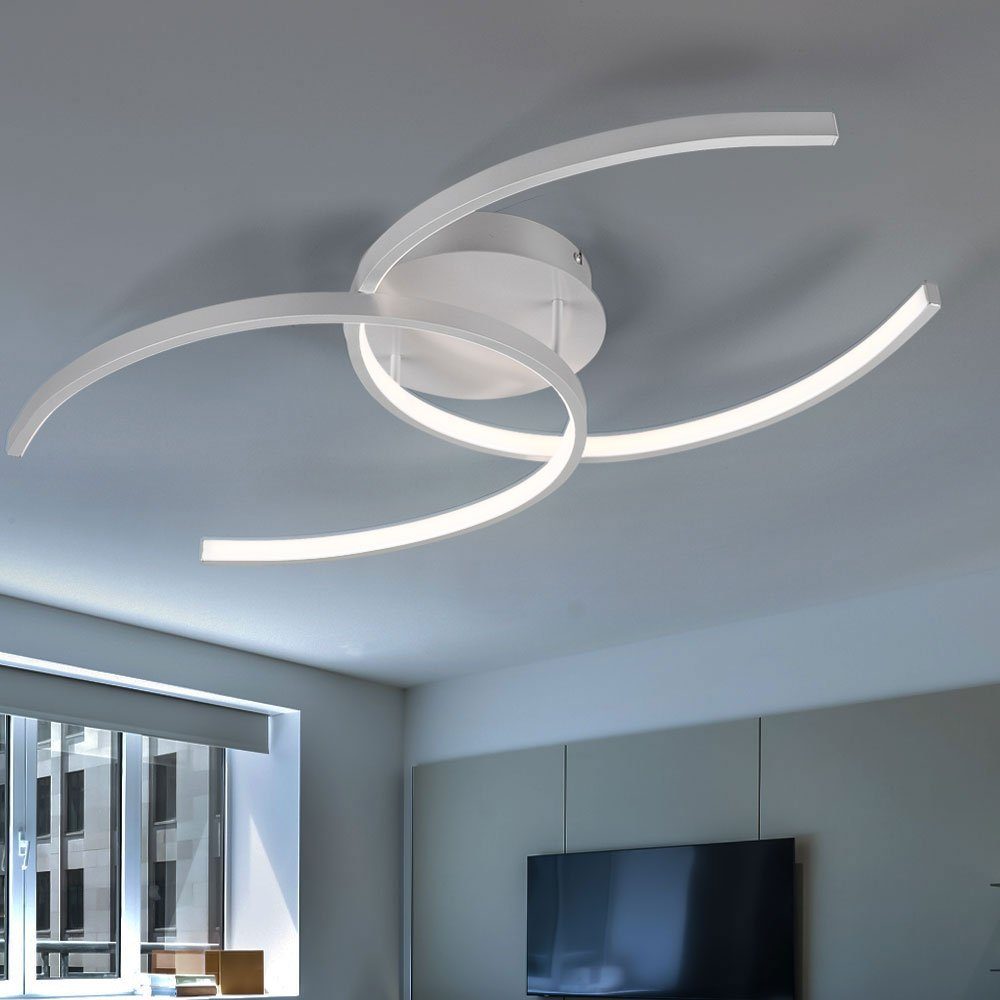 etc-shop LED Deckenleuchte, LED-Leuchtmittel Wohn fest Decken titan Lampe Zimmer Flur Ess verbaut, Beleuchtung Warmweiß, LED Design Ring