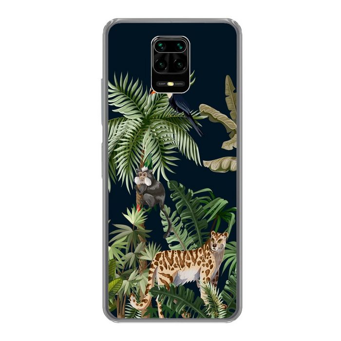 MuchoWow Handyhülle Dschungel - Pflanzen - Tiere - Kinder - Flamingo - Zebra Phone Case Handyhülle Xiaomi Redmi Note 10 Lite Silikon Schutzhülle
