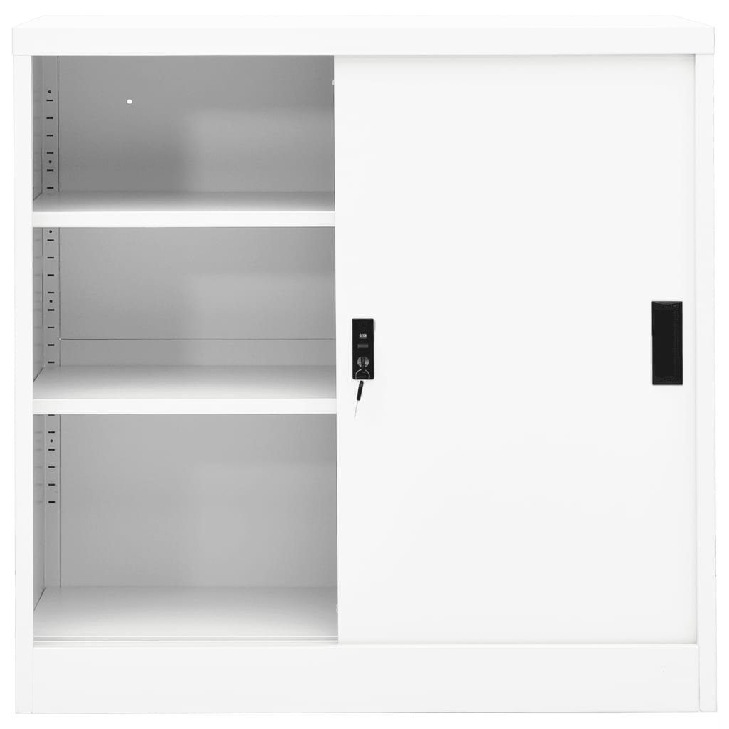 Stahl Schiebetür mit Kleiderschrank Büroschrank vidaXL Weiß 90x40x90 cm