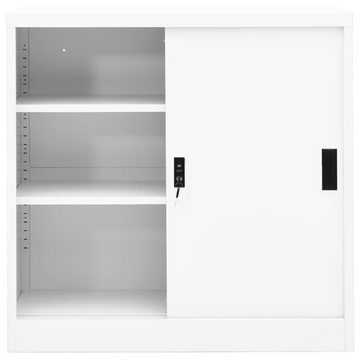 vidaXL Kleiderschrank Büroschrank mit Schiebetür Weiß 90x40x90 cm Stahl