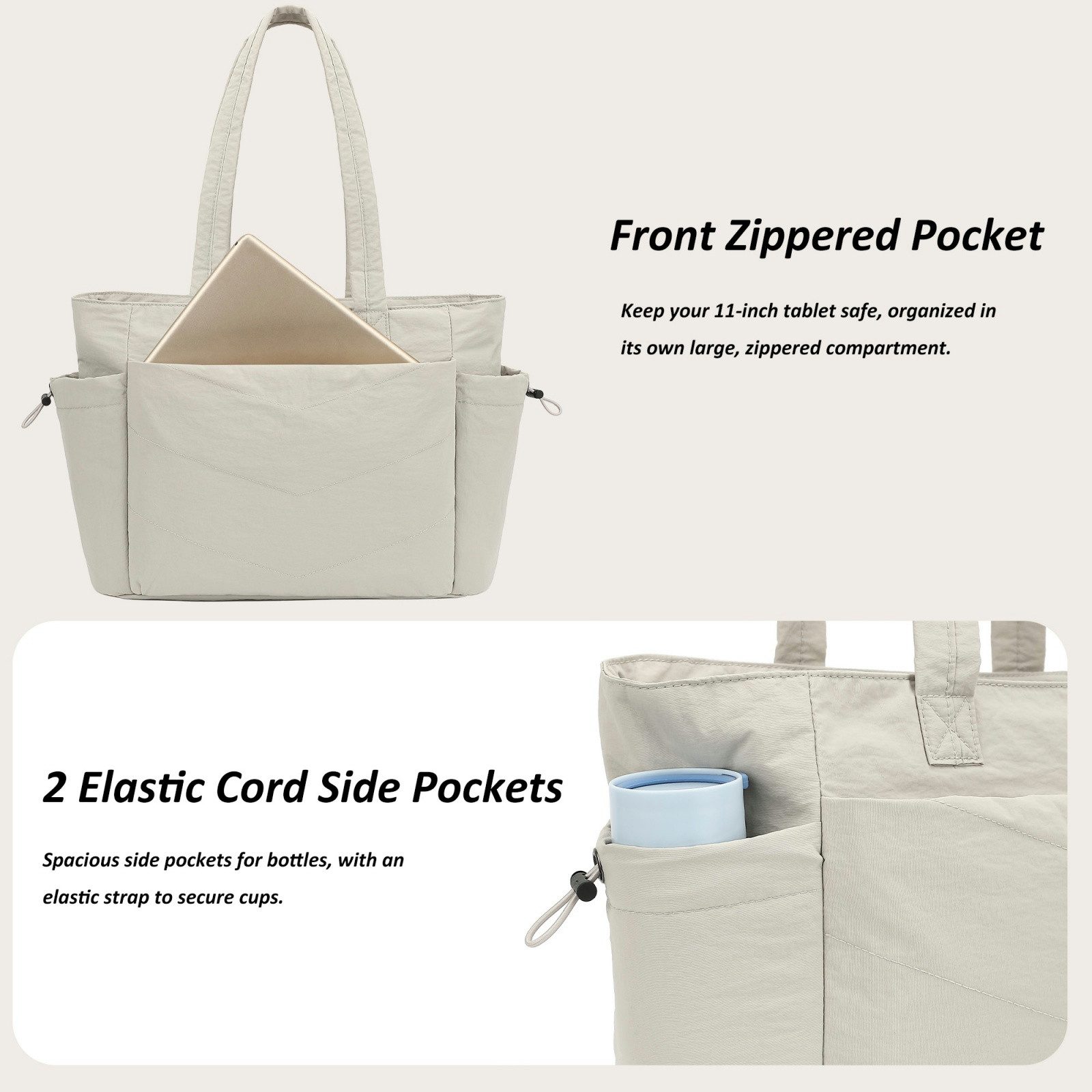 TAN.TOMI Umhängetasche Handtasche gesteppte Tragetasche Messenger Laptop Tasche, Mit Laptopfach und Reißverschluss für Schule Arbeit Reisen