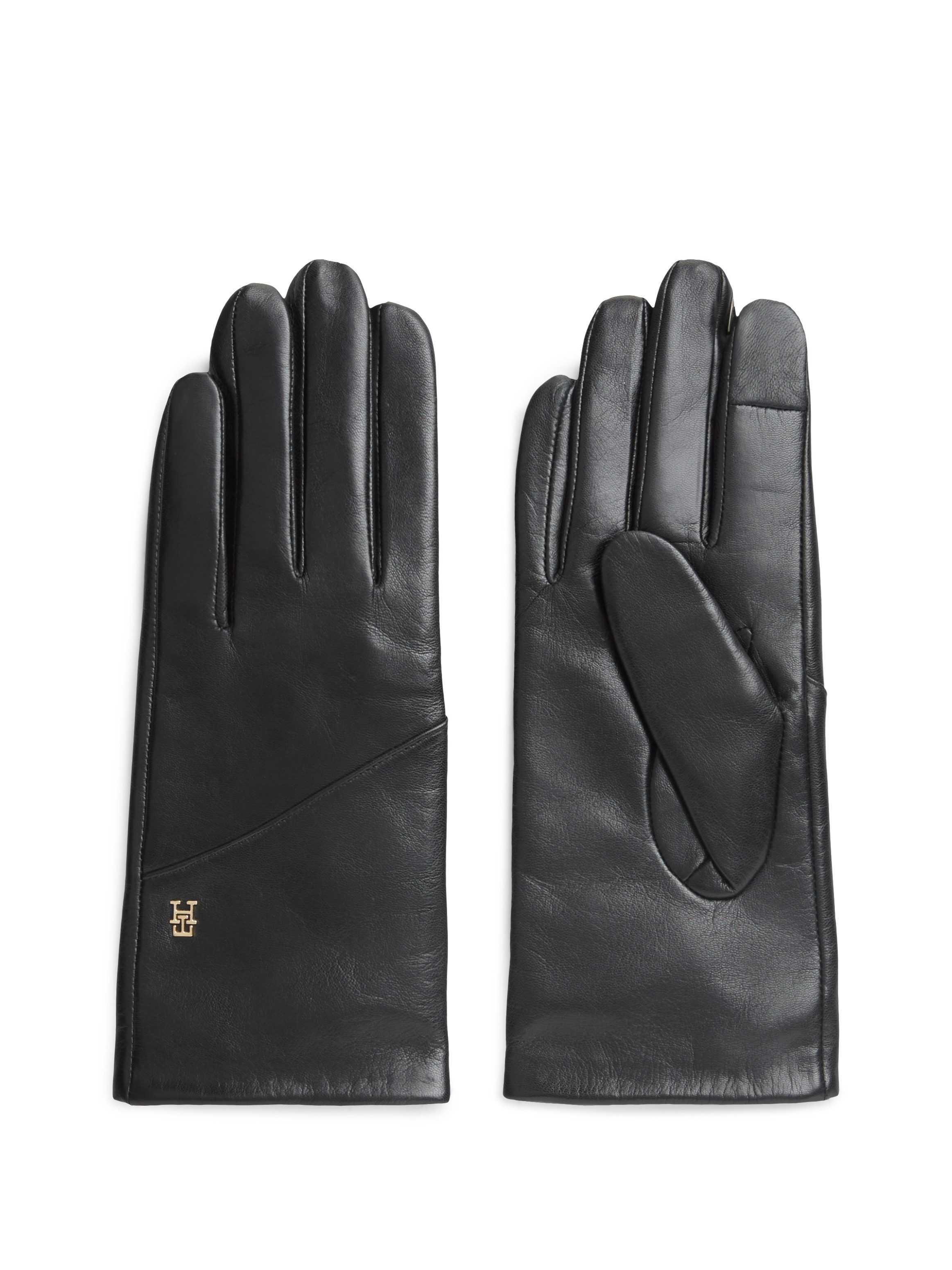 Tommy Hilfiger Lederhandschuhe ELEVATED CHIC LEATHER GLOVES Regular fit mit Markenlogo