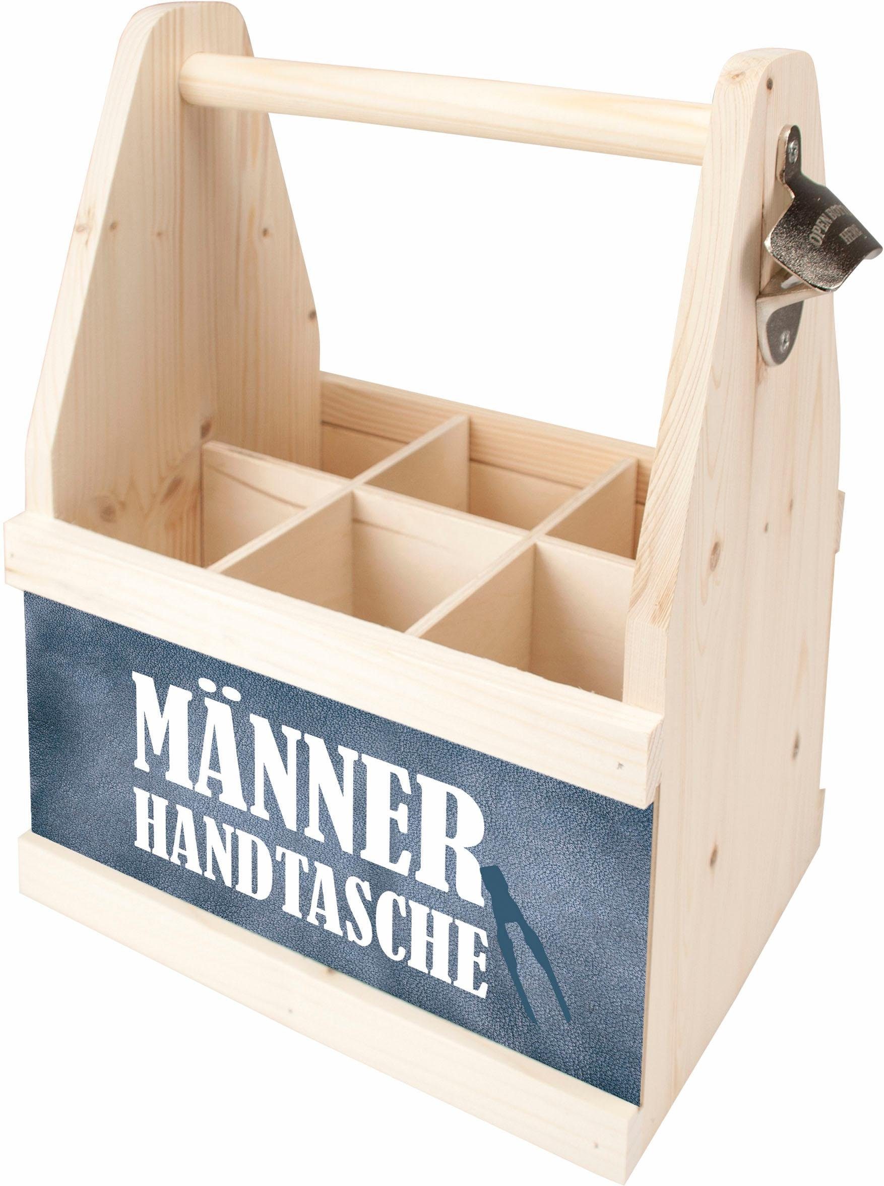 Contento Flaschenkorb Männer Handtasche, Holz aus europäischem