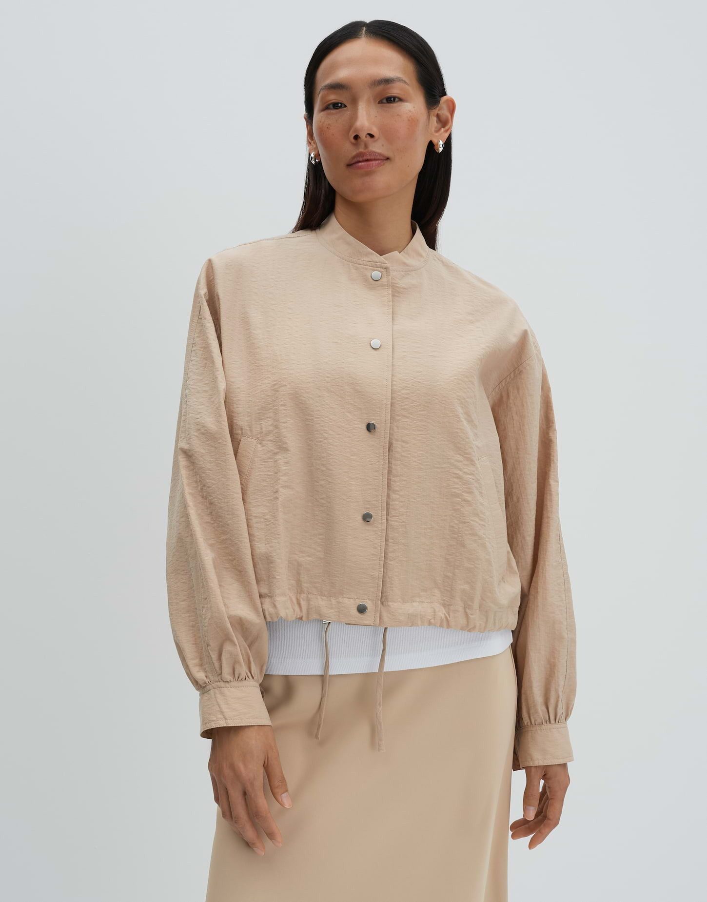 someday Jackenblazer Nelis aus BCI-Cotton Druckknöpfe und Ballonärmel, läss günstig online kaufen