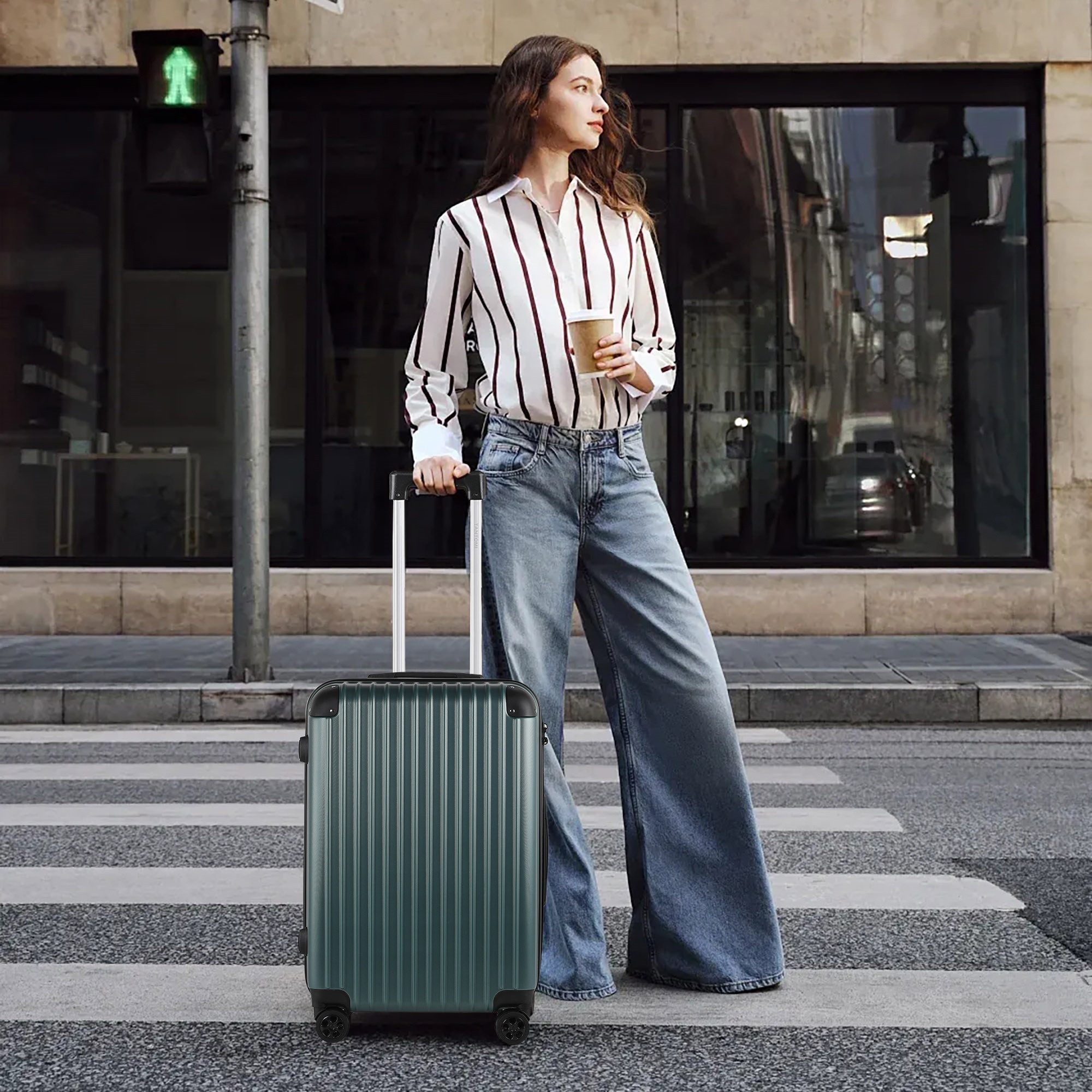 TAN.TOMI Hartschalen-Trolley Handgepäck Koffer ABS Hartschale Trolley Busin günstig online kaufen