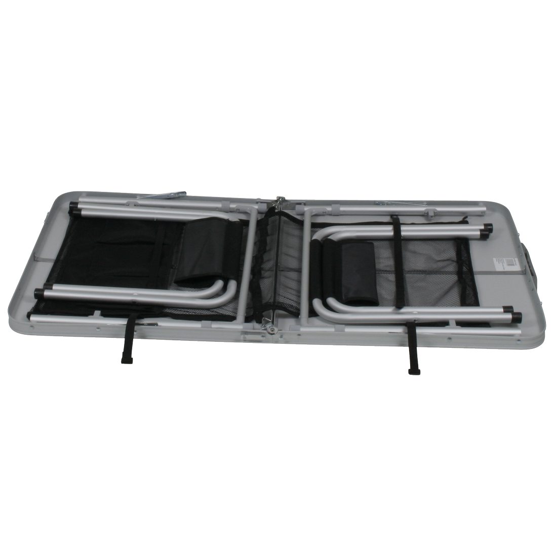 10T Campingtisch 10T Portable Family Tisch-Hocker-Set 64x64x9cm + im Personen Koffer 4 Aluminium Netz-Ablagefäche Mobiles 