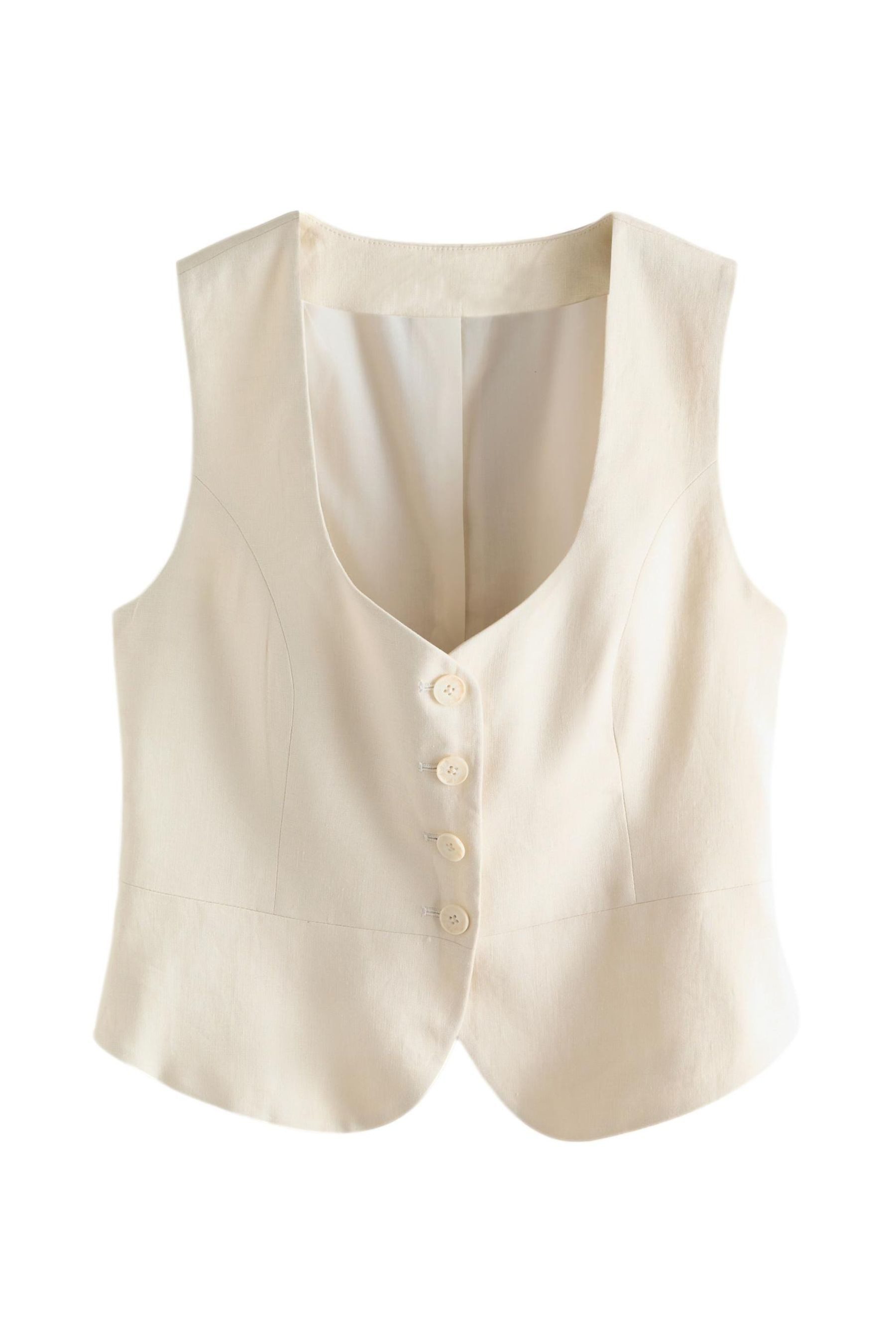 LAURA ASHLEY Hemdbluse Laura Ashley Weste aus Leinen (1-tlg)