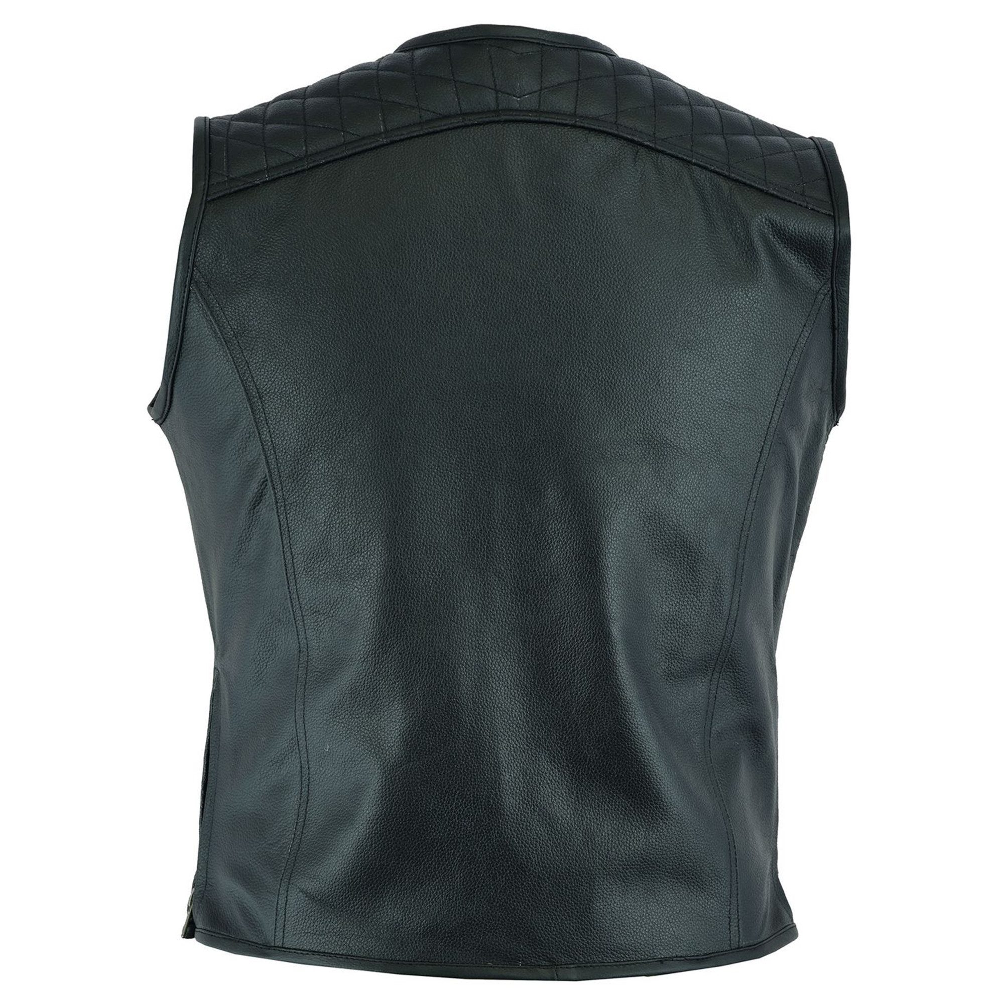 German Wear Motorradweste GW694 Black Motorrad Lederweste Biker Motorradweste Weste schwarz