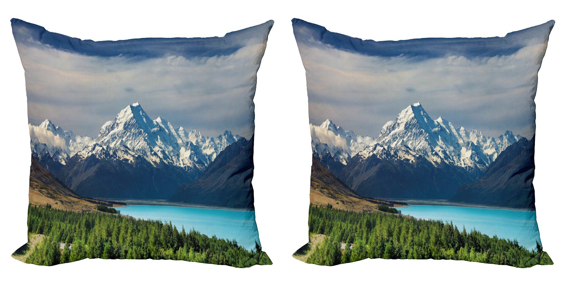 Kissenbezüge Modern Accent Doppelseitiger Digitaldruck, Abakuhaus (2 Stück), Natur Mount Cook Pukaki See