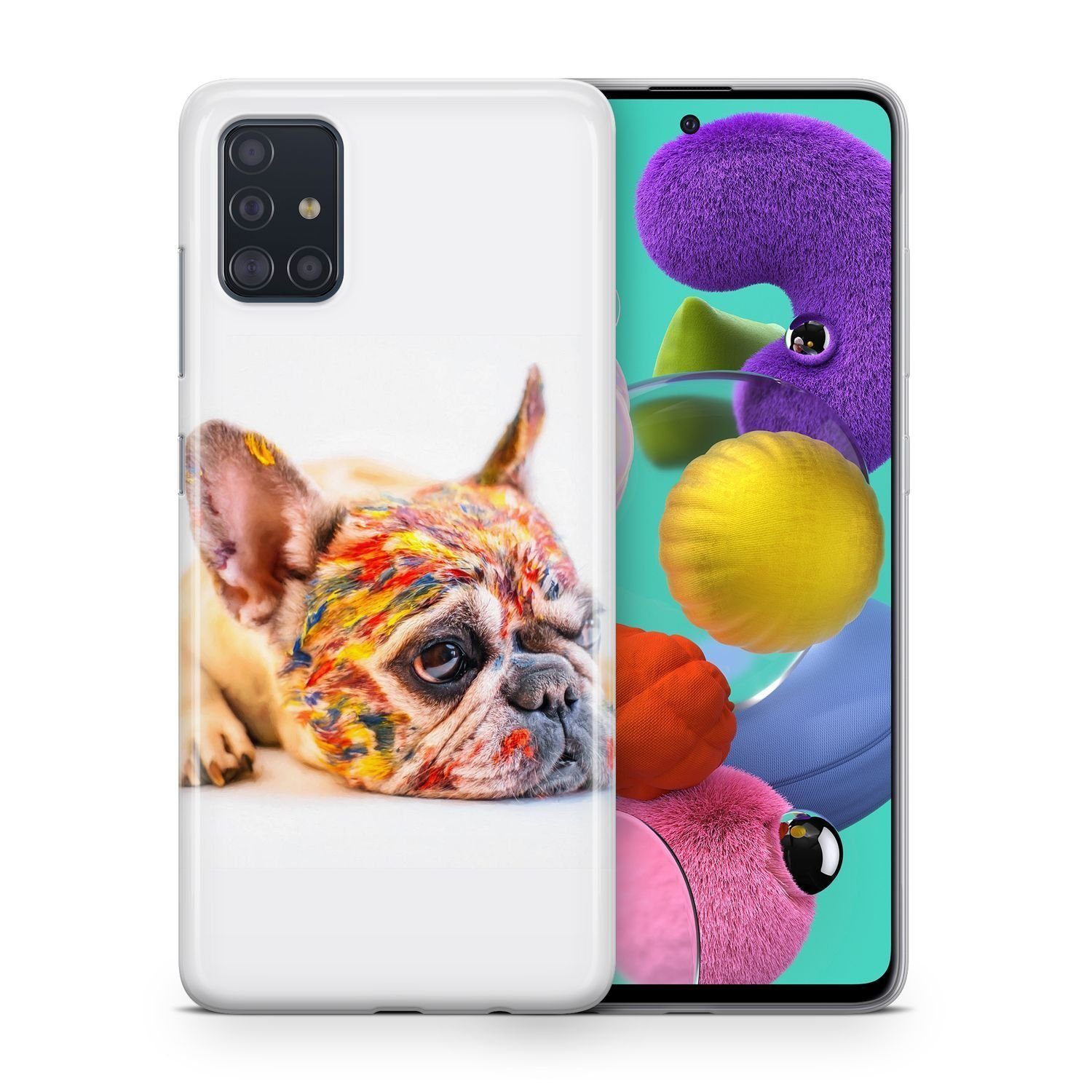 König Design Handyhülle Nokia G50, Schutzhülle für Nokia G50 Handyhülle Schutzcase Silikon mit Motiv Bulldogge Bunt