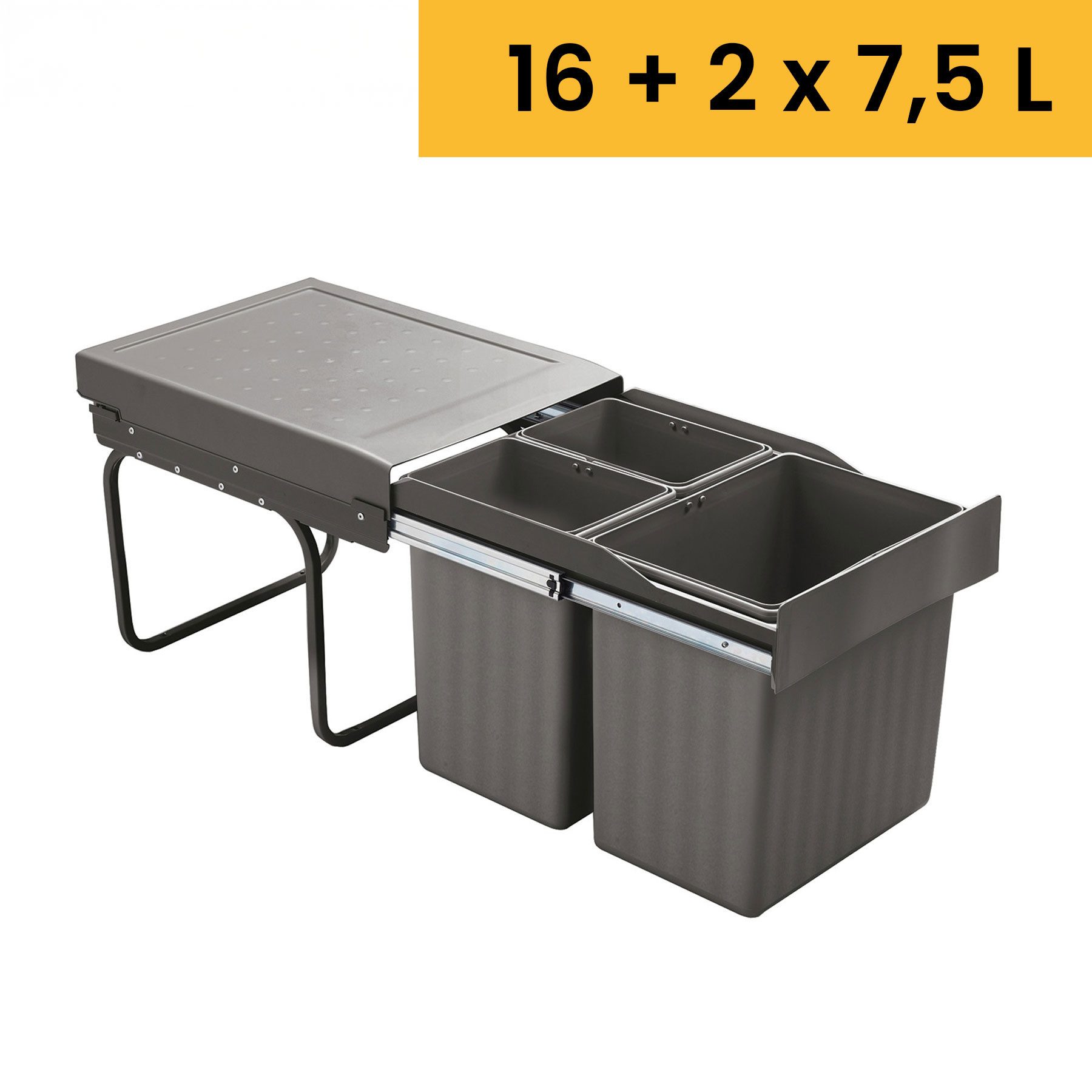 SIEGWERK Einbaumülleimer SIEGWERK - TrioSort 431 3-fach 31l einfache Montage