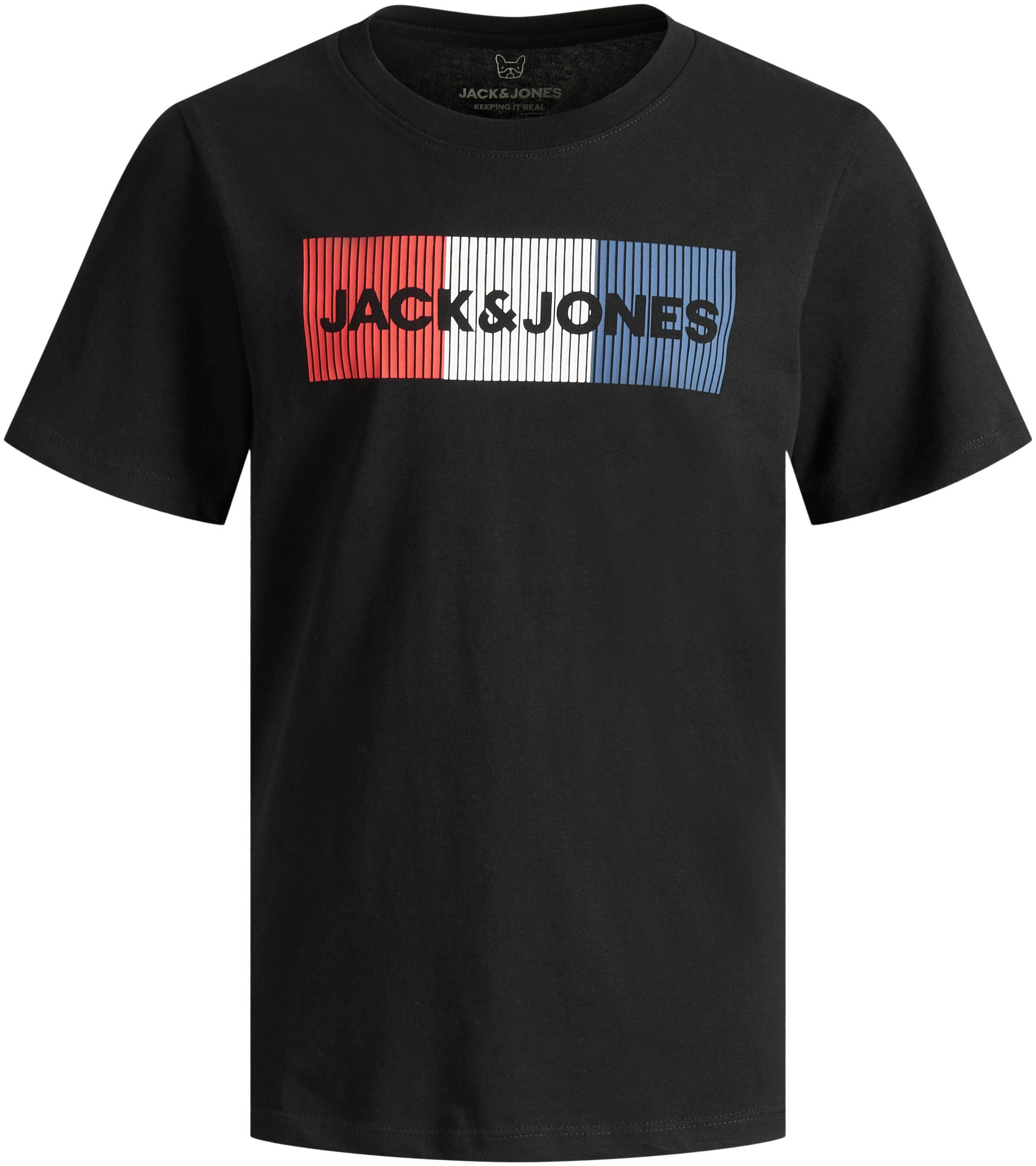 T-Shirt LOGO CREW JECORP schwarz Jack Junior TEE S/S & Jones