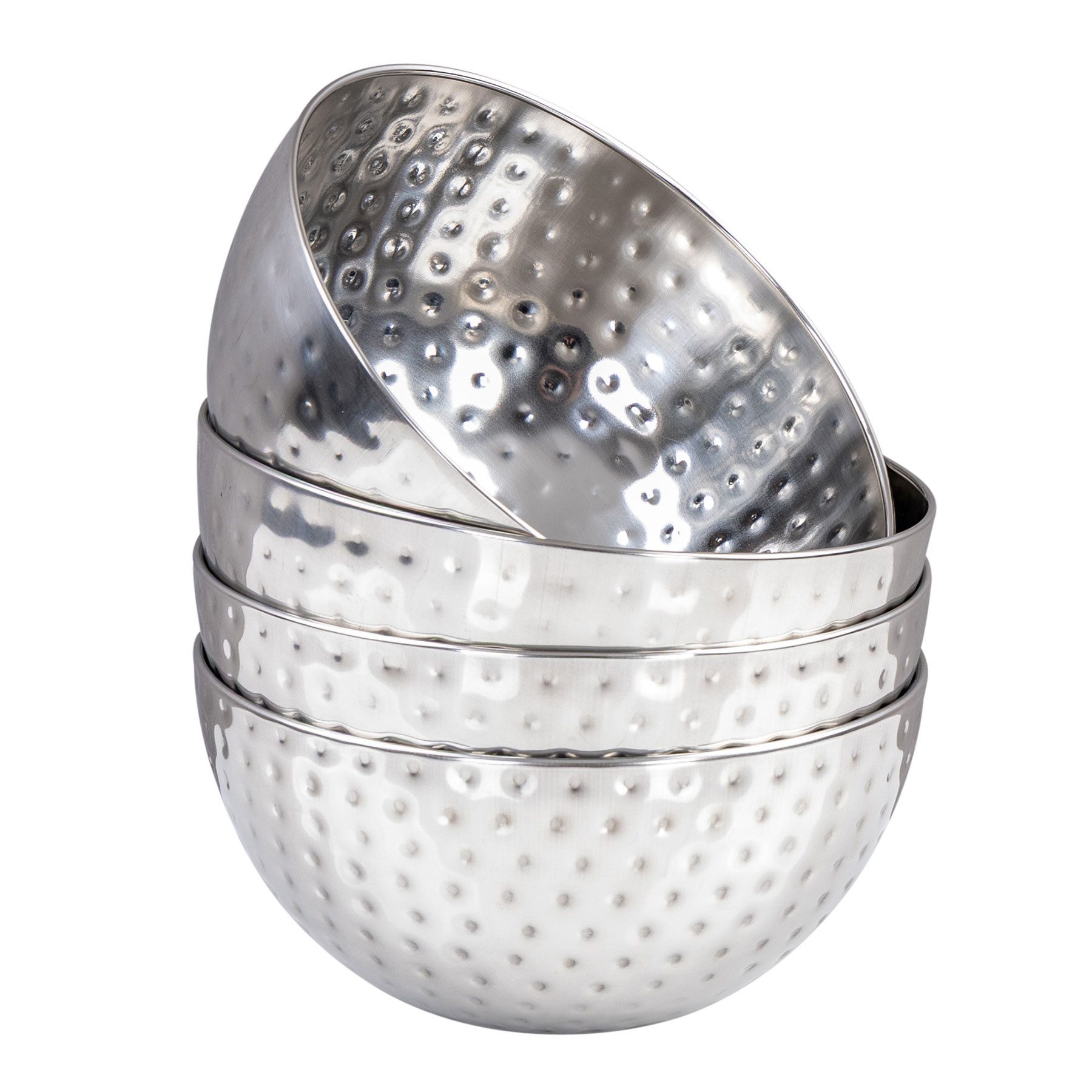 Levandeo® Dekoschale, 4er Set Deko Schalen Ø15cm Silber Edelstahl Gehämmert Snackschale