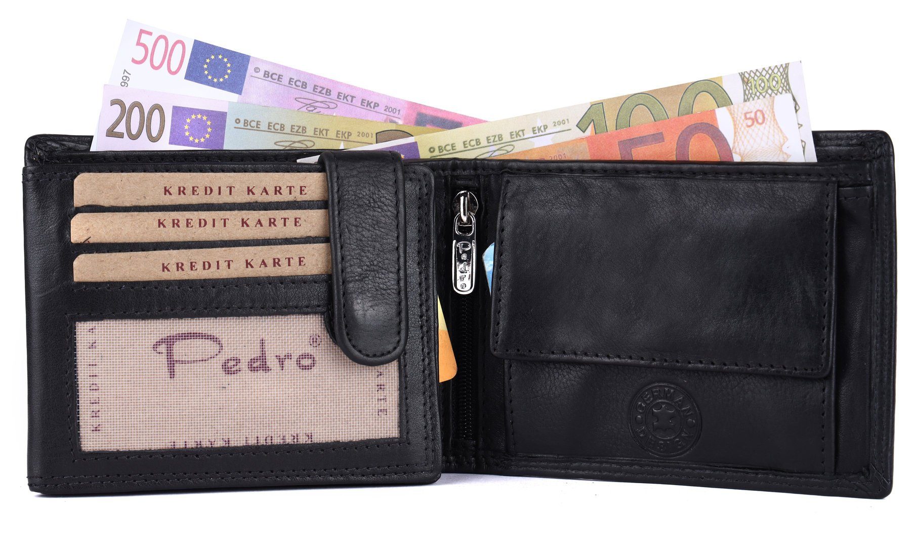 Schutz SHG Brieftasche RFID Kleingeldfach Portemonnaie, Geldbörse Herren Börse Leder