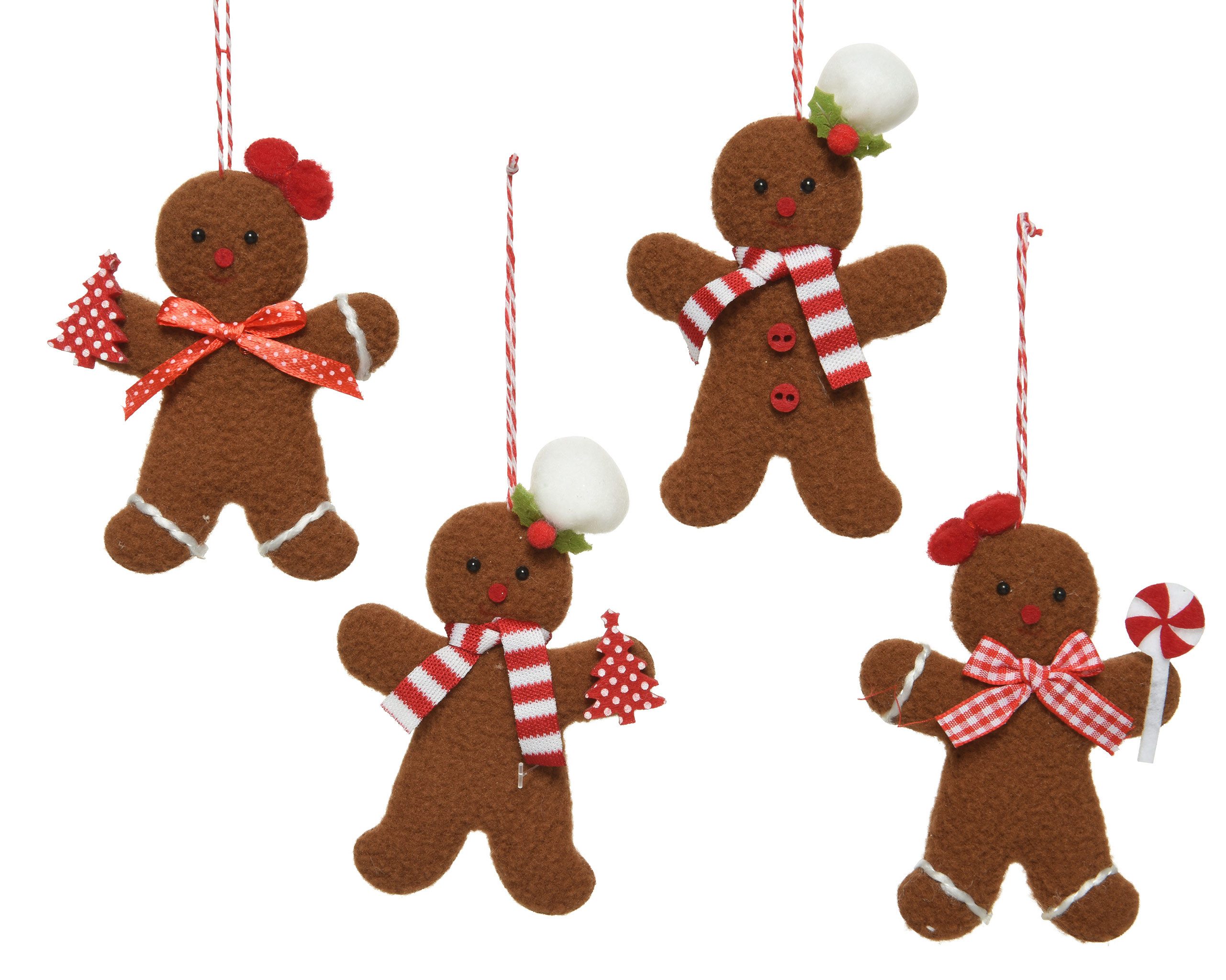 Kaemingk Christbaumschmuck, Christbaumschmuck Filz 11cm Lebkuchenmann Figur 1 Stück sort. Braun