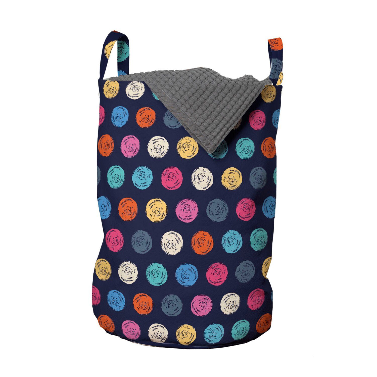 Abakuhaus Wäschesäckchen Wäschekorb mit Griffen Kordelzugverschluss Geometrisch Grunge-Muster Waschsalons, für Tupfen