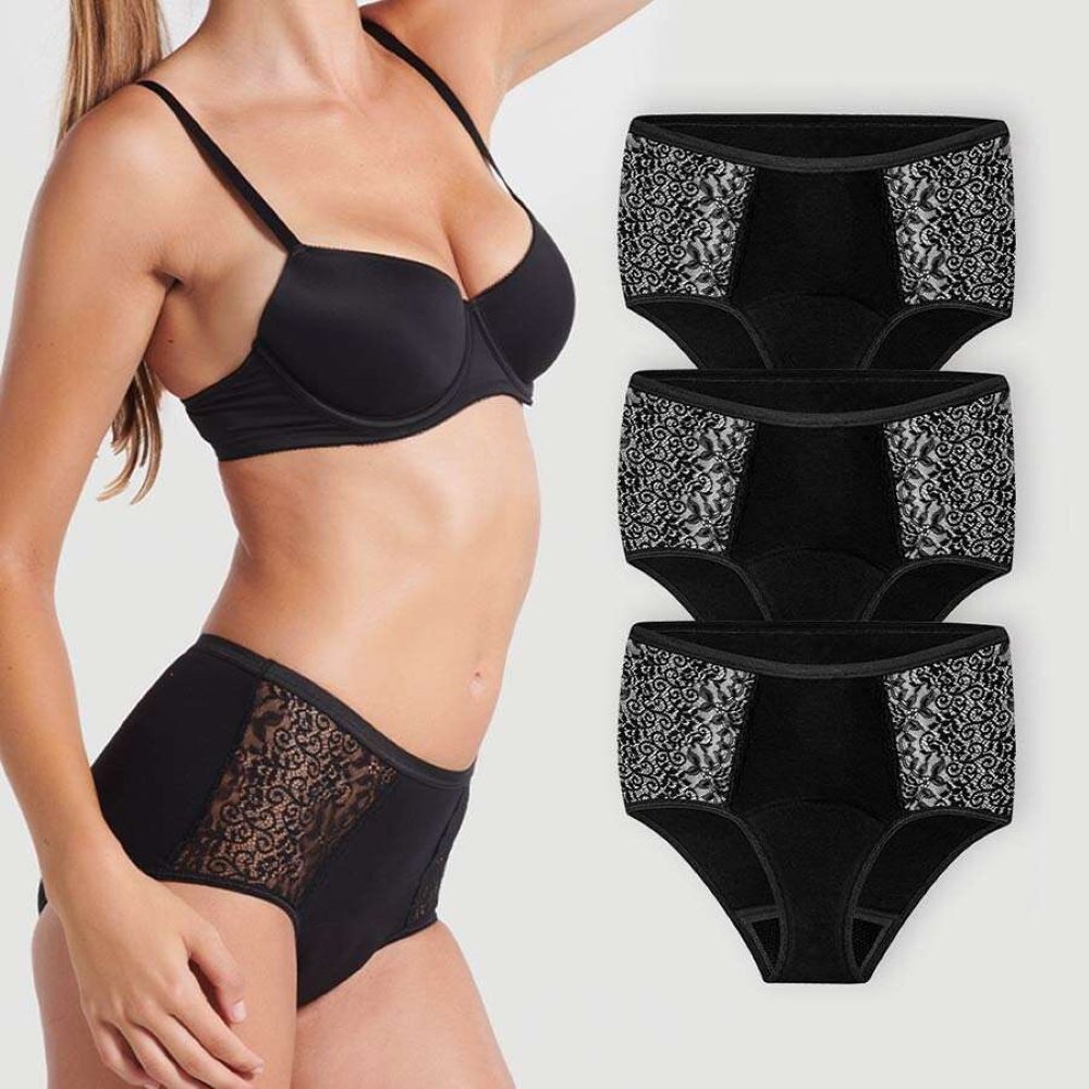 siegmund care Inkontinenz-Pants Damen Hipster mit Spitze seitlich, 60 ml in 24 Stunden, L Gr., 3-St.