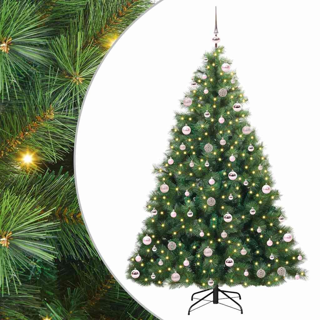vidaXL LED Baum Künstlicher Weihnachtsbaum mit 300 LEDs Grün 210 cm PE und PVC