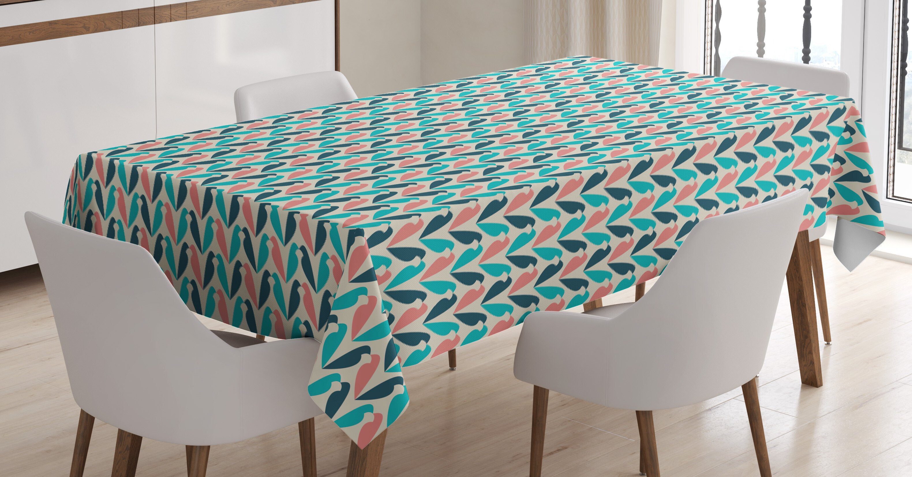 Abakuhaus Farben, Klare Waschbar wie Vogel-Silhouette geeignet Tischdecke Abstrakt Bereich Für Außen den Motif Farbfest