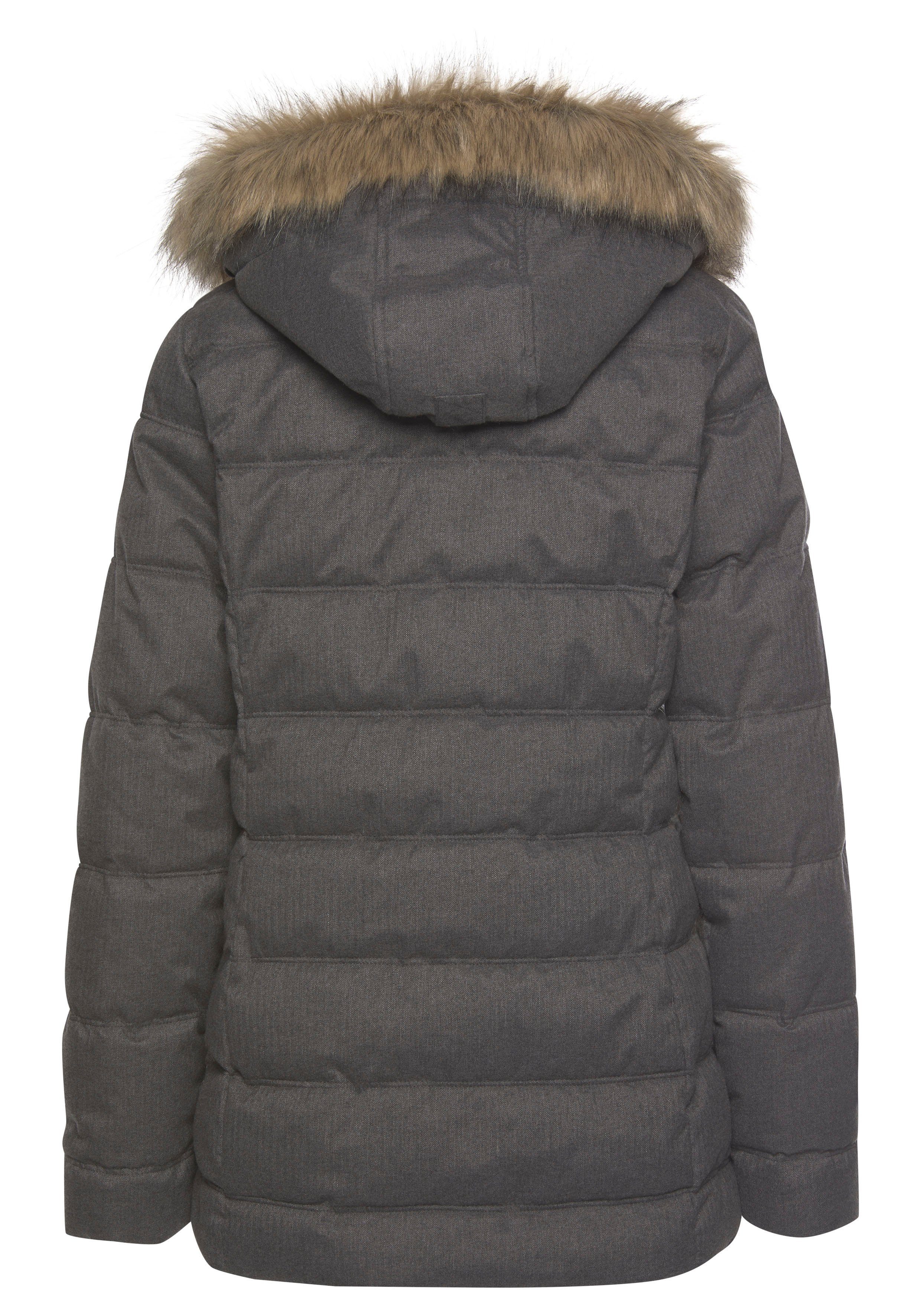 Polarino Steppjacke mit abnehmbarer Kapuze, mit Fellimitat, viele Taschen – Bild 5 von 5
