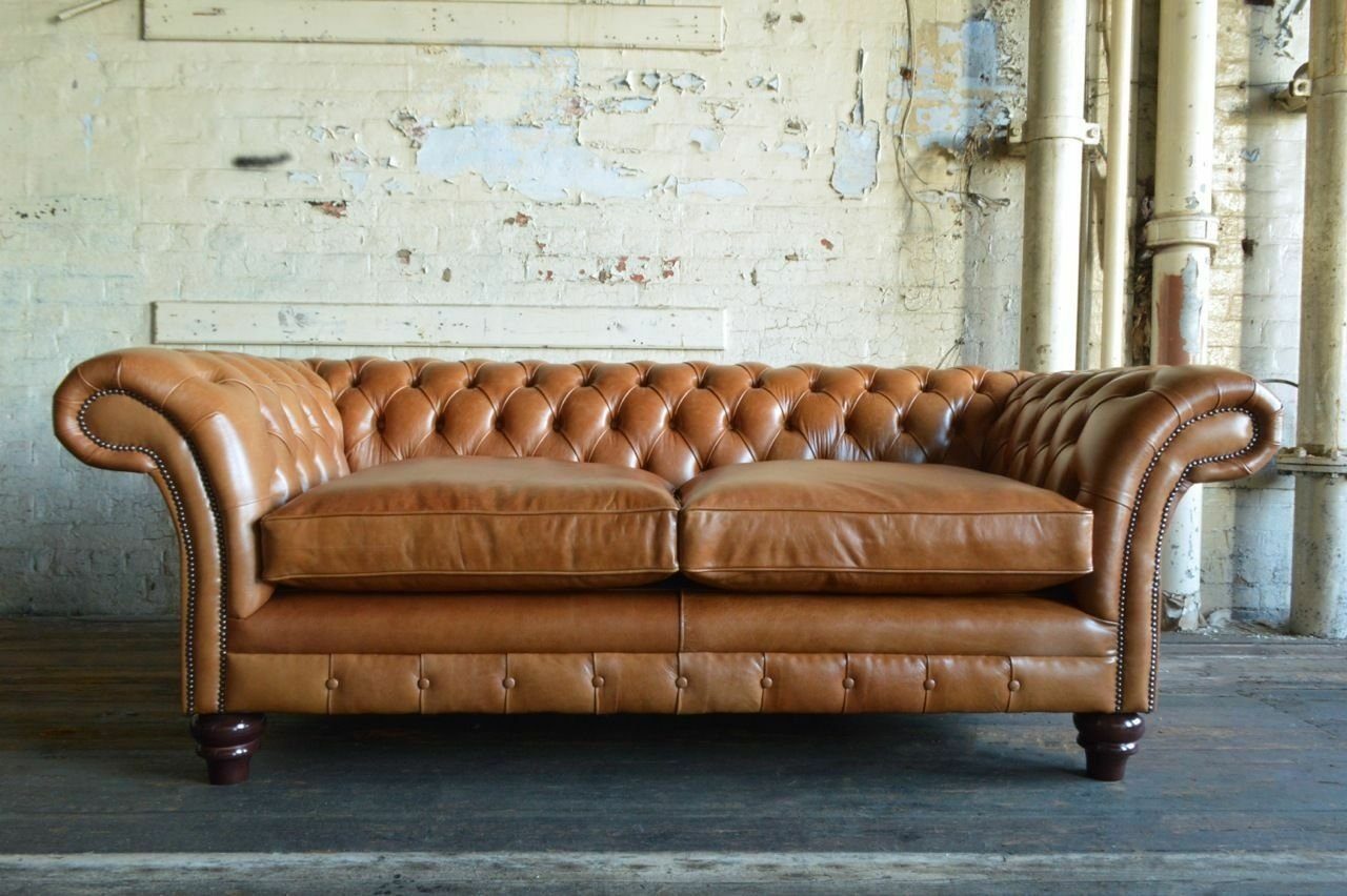 Luxus Chesterfield Couch JVmoebel Sitz Made Sofa Design Polster 3-Sitzer in Garnitur, Europe