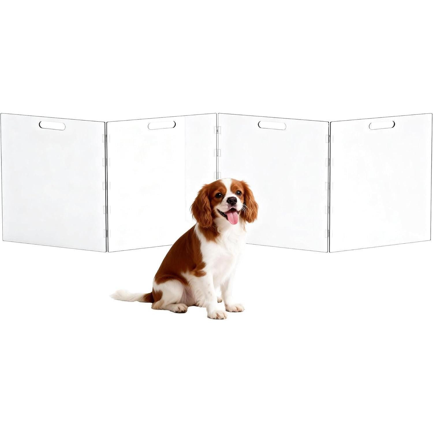 LuxusKollektion Tierabsperrgitter Absperrgitter Acryl Freistehend Transparent 240x60cm