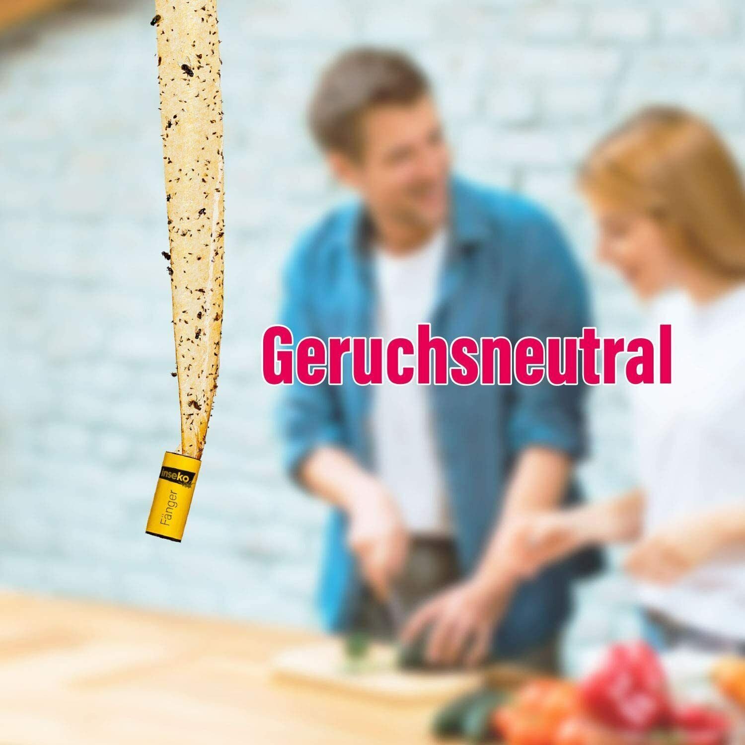 Inseko Insektenfalle 16 x inseko Fliegenfalle I Premium Fliegenfänger I Fruchtfliegenfalle, umweltfreundlich & giftfrei