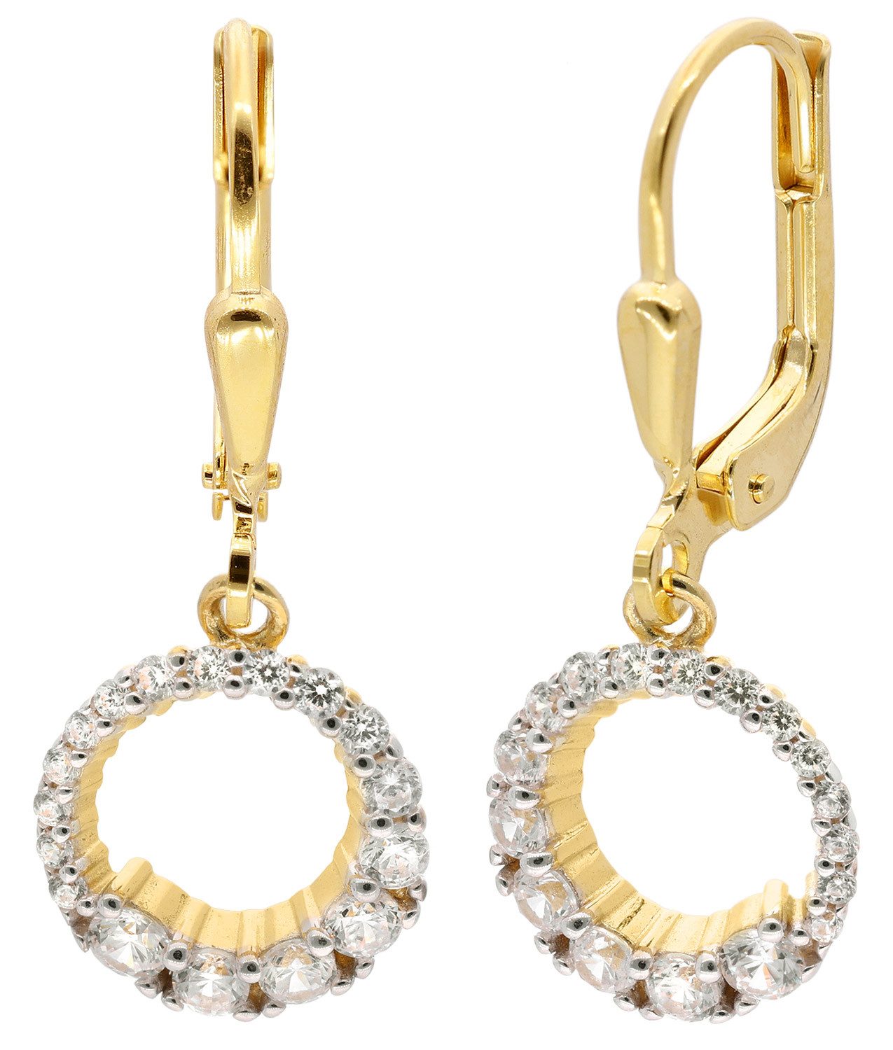 trendor Paar Ohrhänger Damen-Gold 333/8K Zirkonia günstig online kaufen