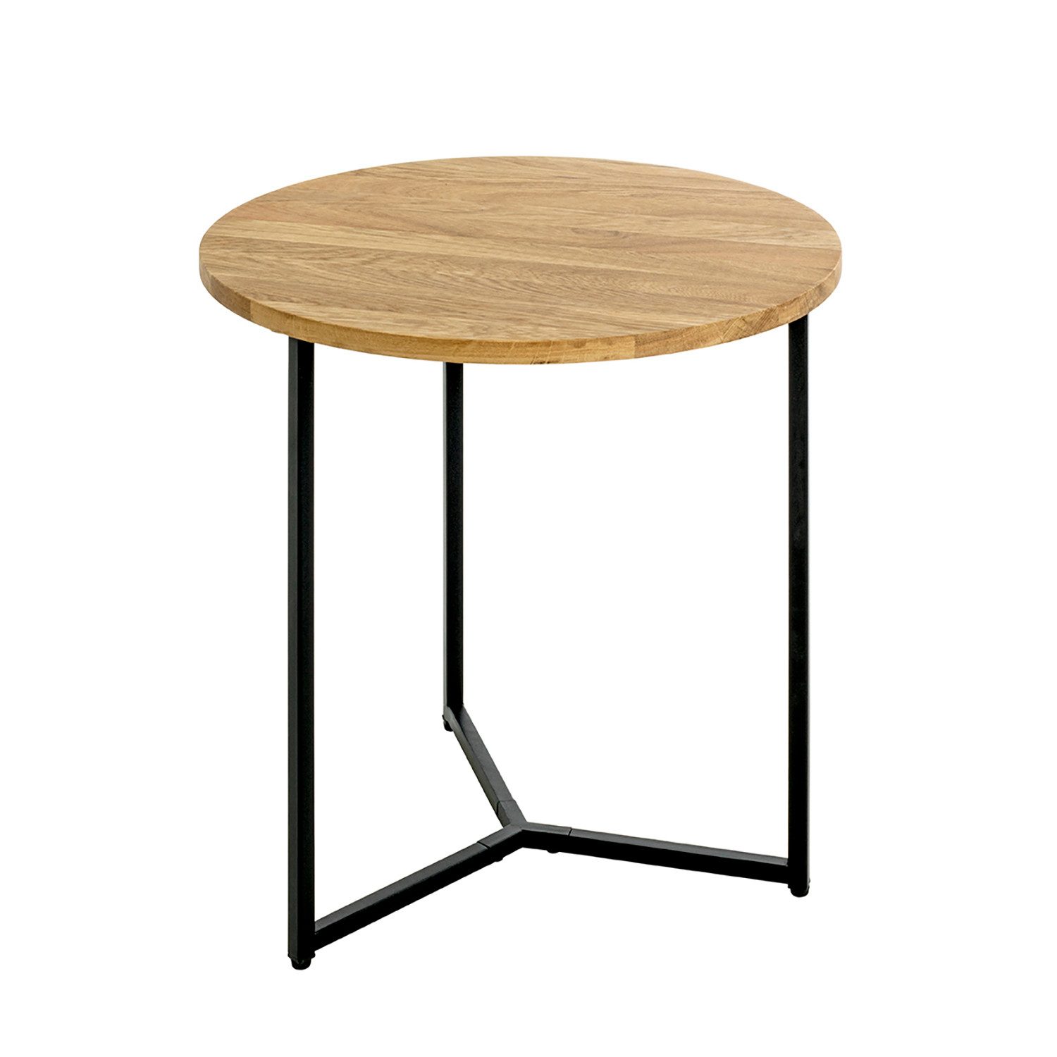 Beistelltisch SACRAMENTO 4 Tisch - eiche-schwarz - Massivholz, Metall - H. 52cm