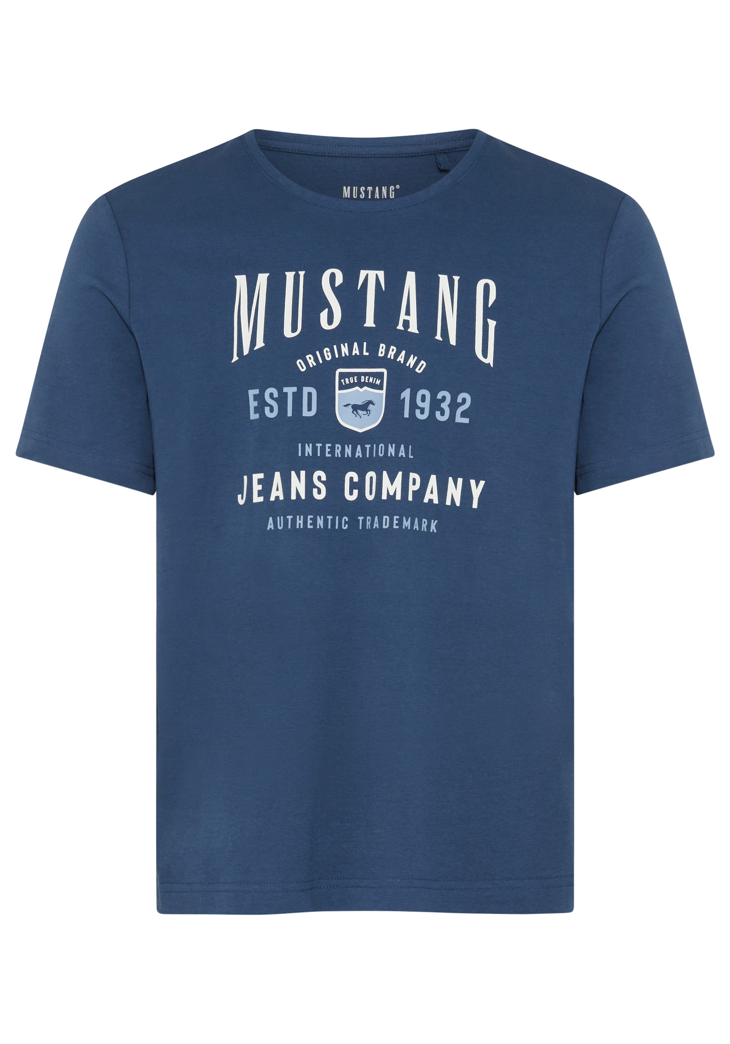 MUSTANG Kurzarmshirt Alex Logoprint Kurzarm, normale Passform – Bild 4 von 5