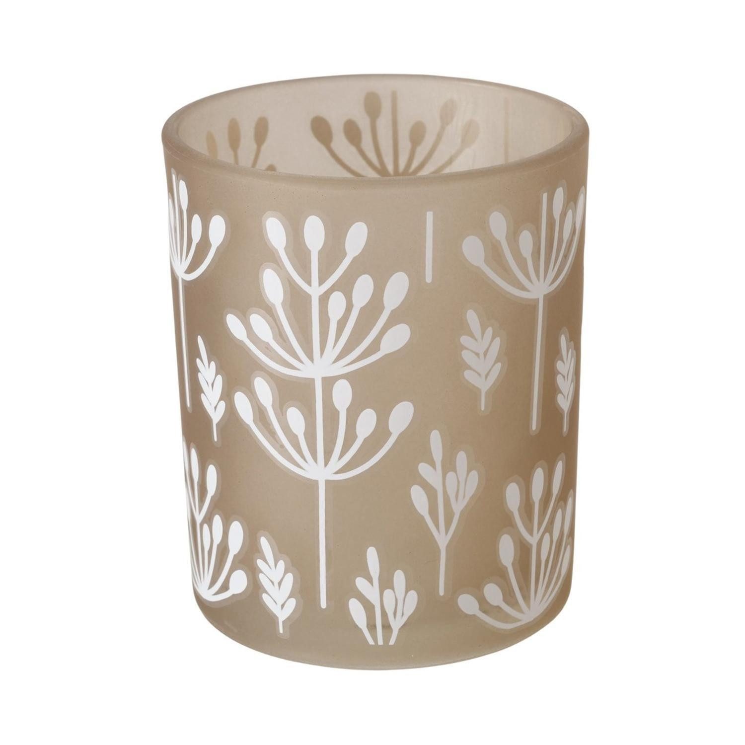 BOLTZE GRUPPE GmbH Windlicht FARAH, Ø 8,5 cm, H 8,5 cm, Beige, Glas, (1 St)