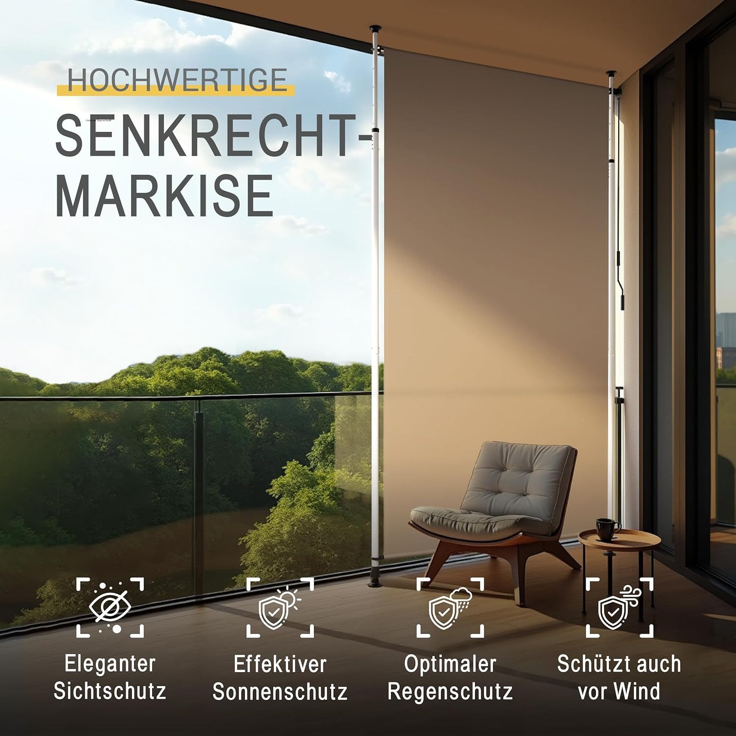 Sol Royal Markise SolVision KM5 wasserabweisen, mit UV-Schutz, stabiles Stahlgestell