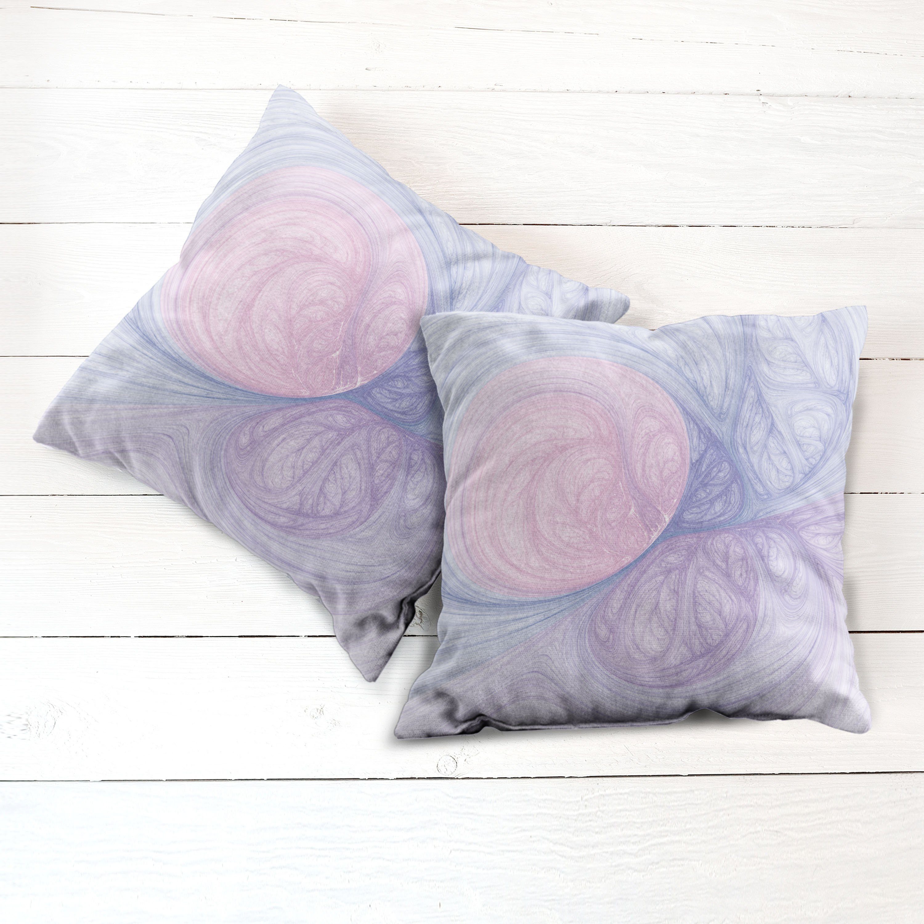 Abakuhaus Kissenbezüge Modern Accent Doppelseitiger Digitaldruck, (2 Stück), Lila Abstrakte Fraktalformen