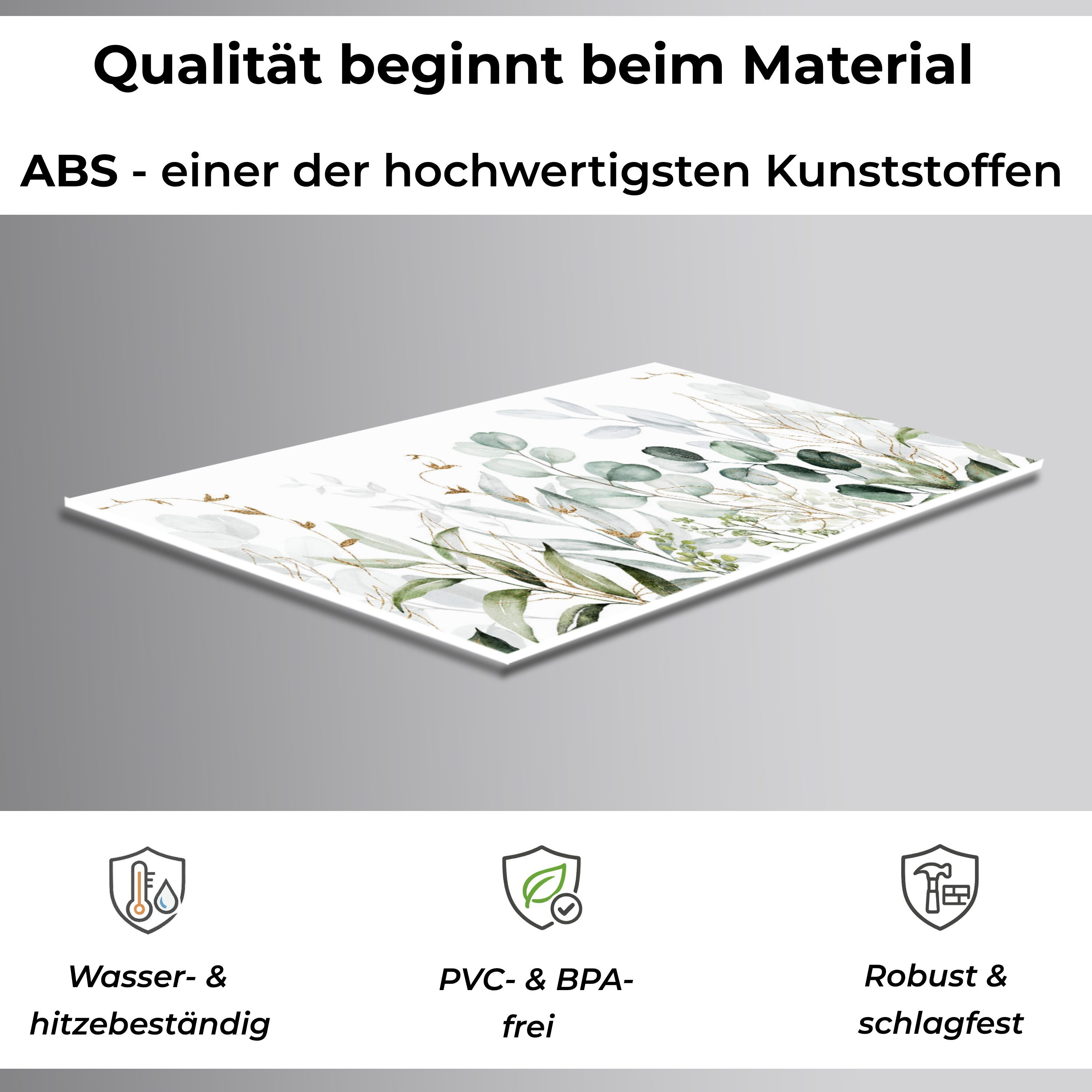 Rodnik Küchenrückwand Aquarell, monolithische ABS-Platte mit Direktdruck, formstabil und langlebig