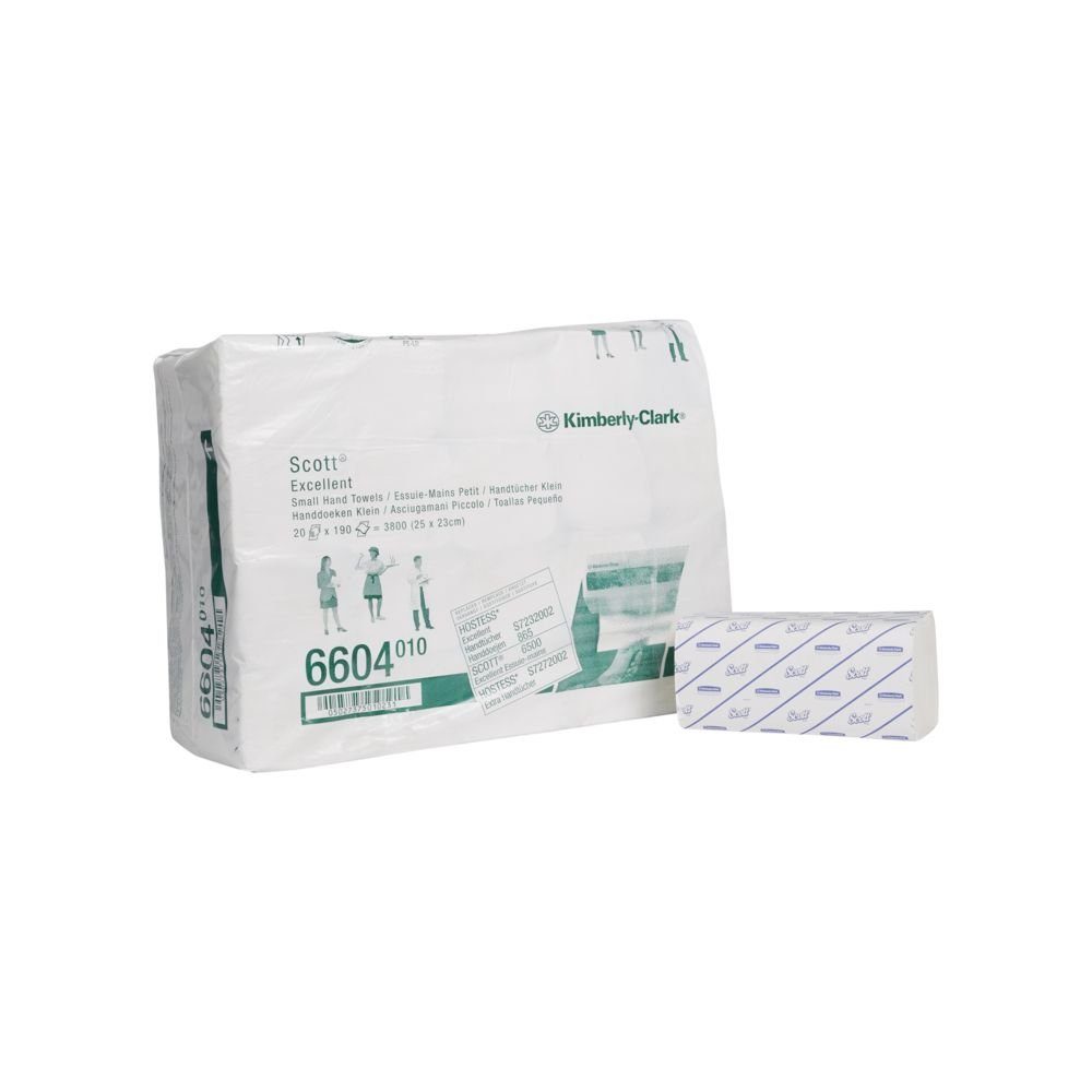 Scott Papierhandtuch SCOTT 6604 Falthandtuch - 2-lagig, weiß, V-Falz, 3.800 Tücher