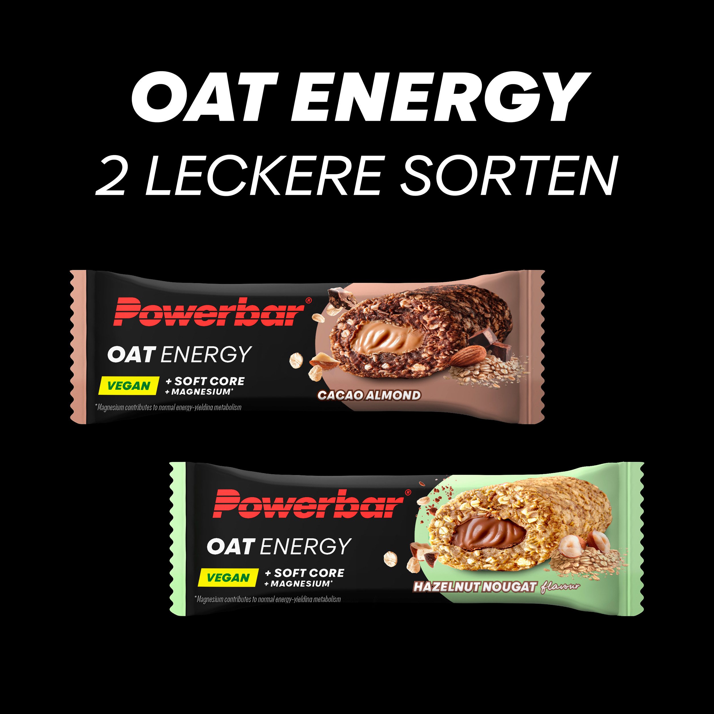 PowerBar Riegel Oat Energy Hazelnut Nougat 15x50g veganer Haferriegel, 15 x, hoher Ballaststoffgehalt - Magnesium