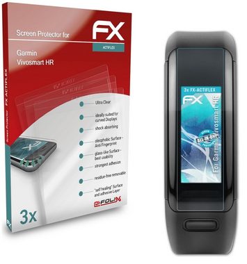 atFoliX Schutzfolie Displayschutzfolie für Garmin Vivosmart HR, (3 Folien), Ultraklar und flexibel