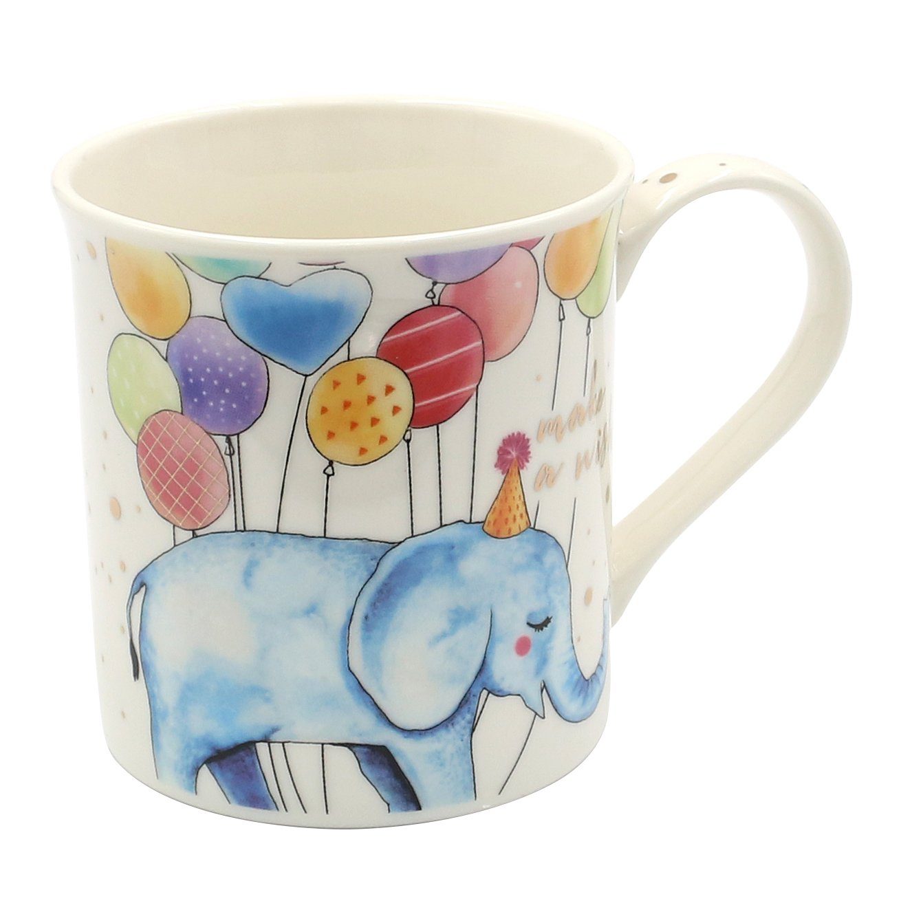 Dekohelden24 Tasse Kaffeebecher Kaffeetasse aus Porzellan - Geburtstagstassen Giraffe, Porzellan blau